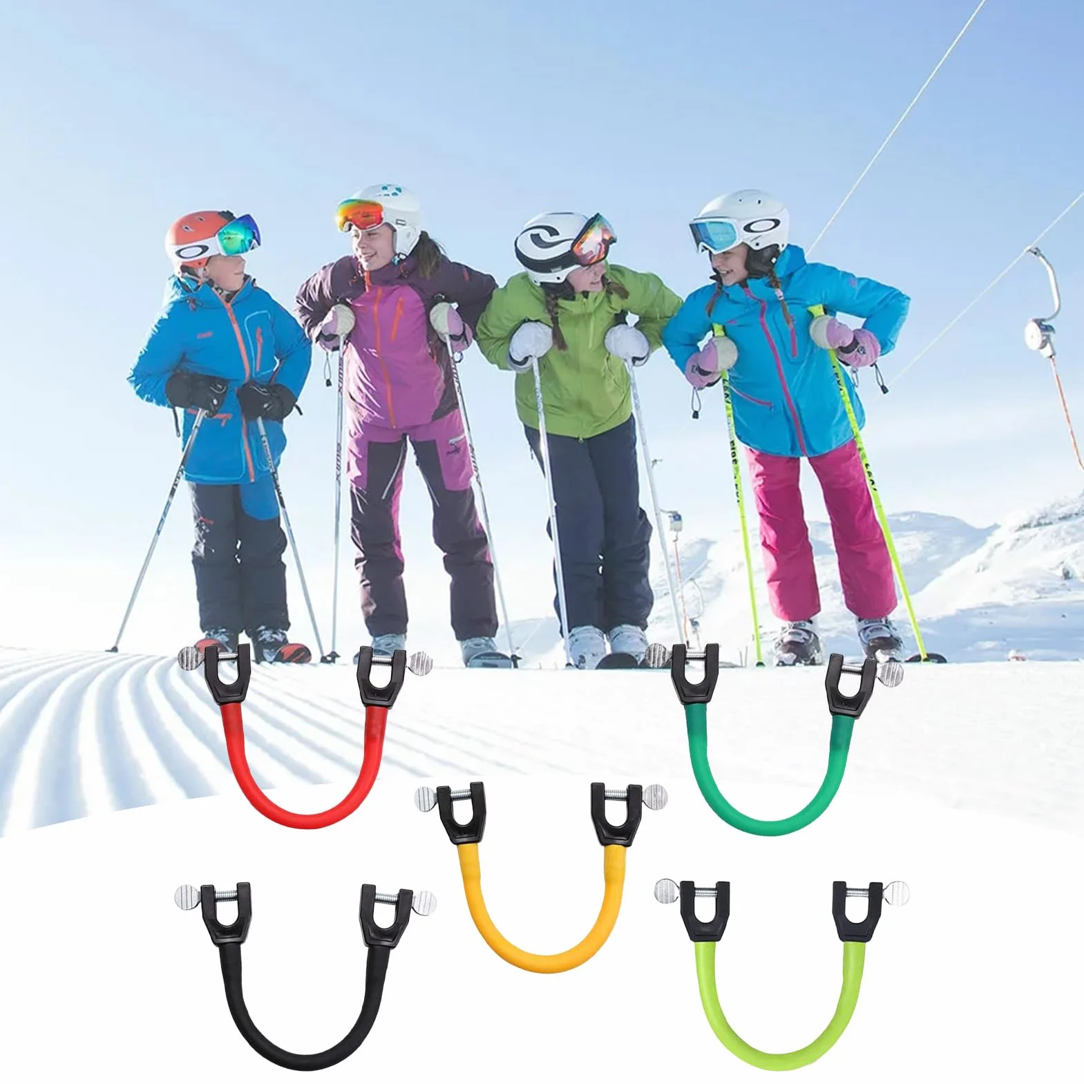 Clips de esquí para niños, Conector portátil para Snowboard y Entrenamiento
