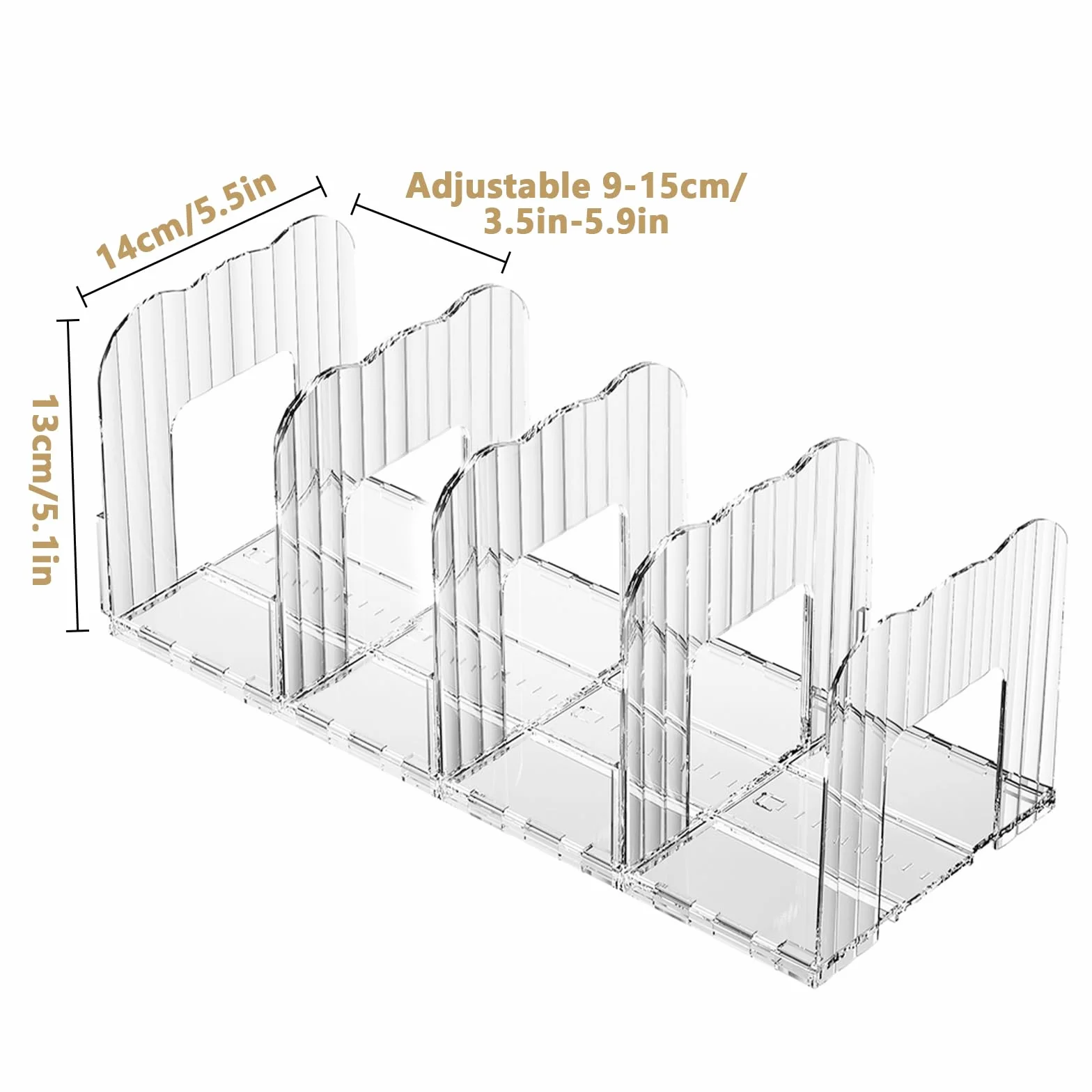 Organizador de Bolsos para Armario, 4 Divisores Ajustables 9-15 cm, Separadores de Estantes