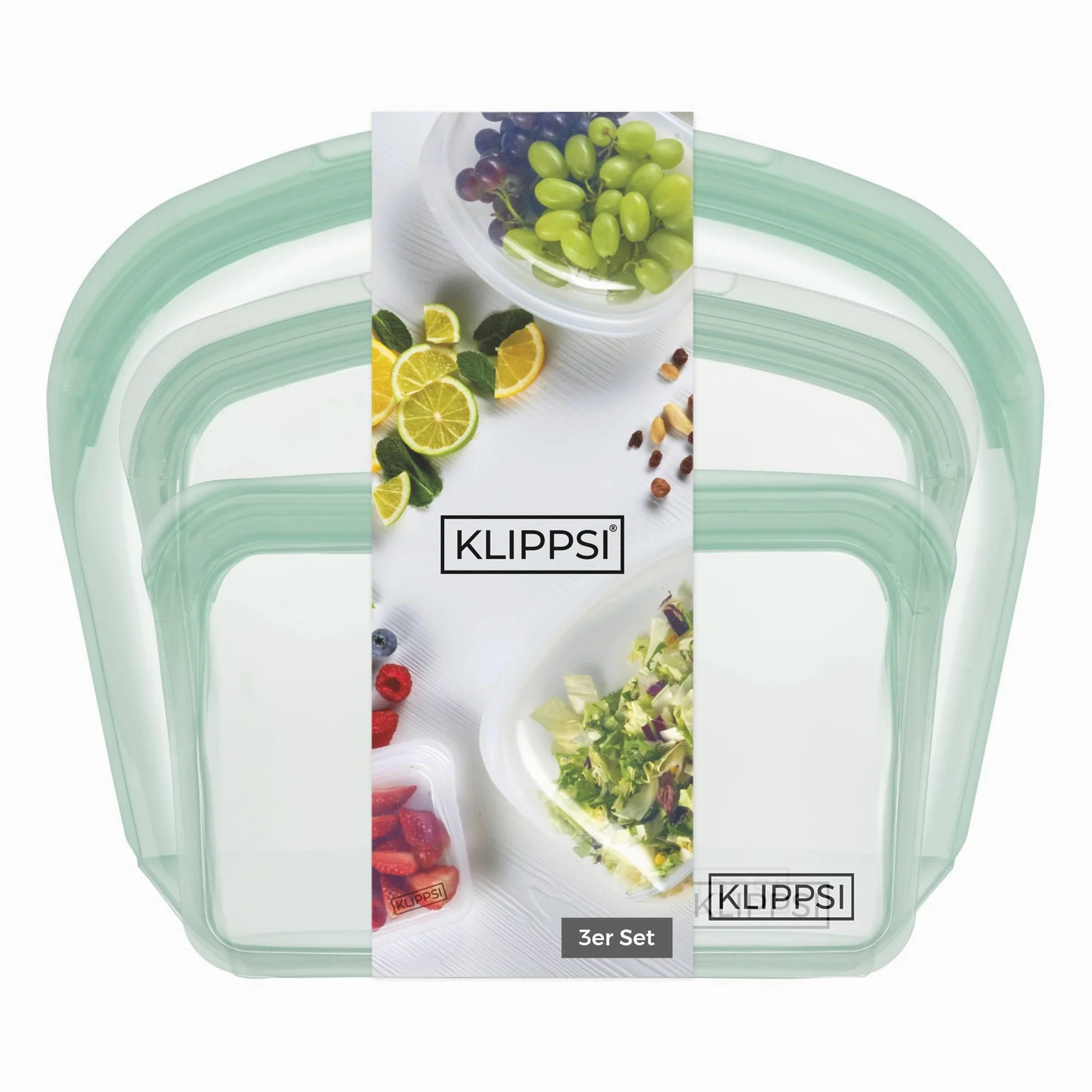 Juego de 3 bolsas de silicona reutilizables para congelador, resistentes al calor, resistentes al frío, a prueba de fugas, aptas para lavavajillas (verde)