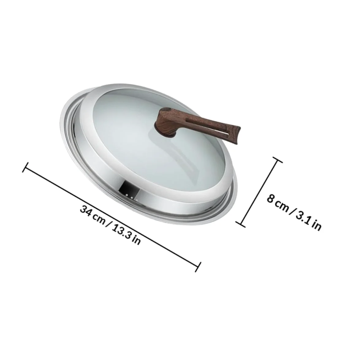 FRCOLOR Tapa para Ollas y Sartenes de Acero Inoxidable Vidrio Transparente, Diseño Creativo y Alta Estanqueidad para Cocina Práctica y Anti-derrame
