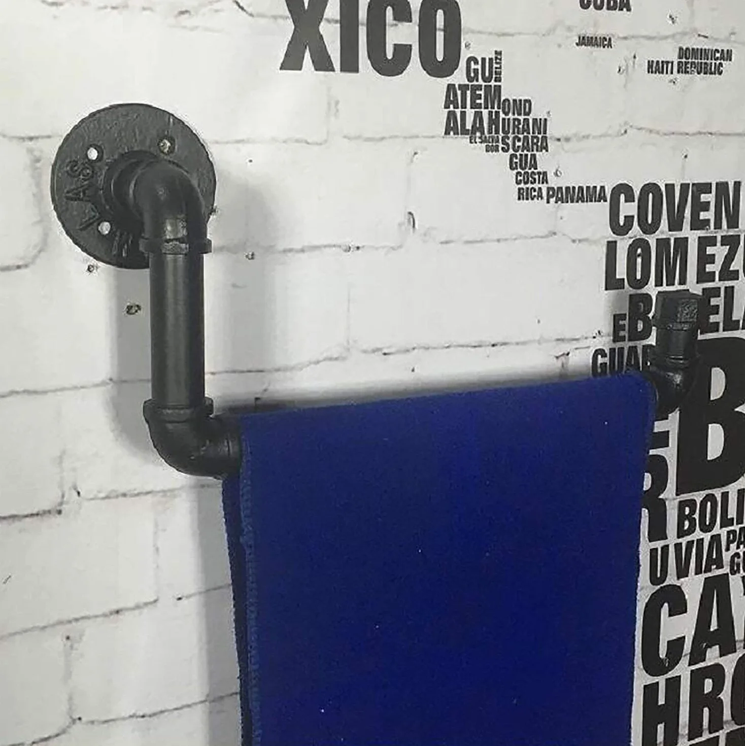 MU Estante de Almacenamiento de Pared, Muebles para el hogar Bastidores de Pared Decoraciones de Pared Retro Estilo de tubería de Agua Industrial Toalla Estante Adorno de Pared, Estante de Pared para