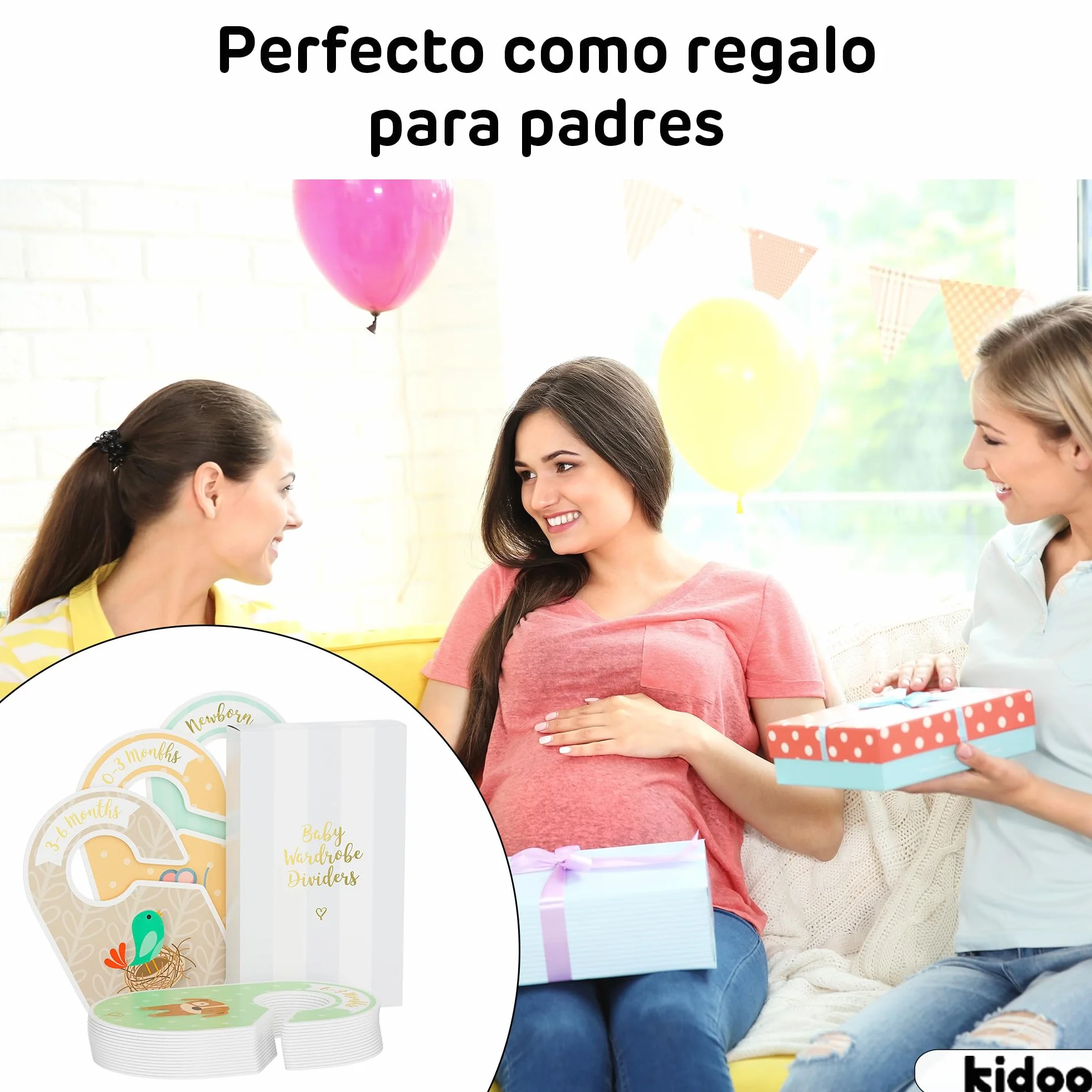 Separador de Armario para Bebés 18 Piezas Divisor de Ropa de 0 a 24 Meses Organizador Doble Cara Cartón Resistente 16,7 x 10 cm