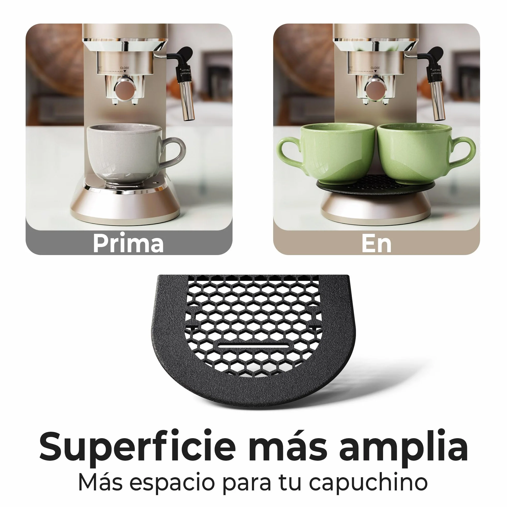 Mobilefox Bandeja de goteo para máquina de café Delonghi Dedica 685 885
