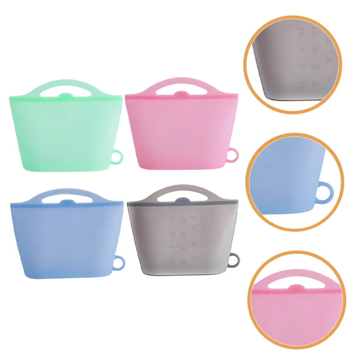MAGICLULU Bolsas de Silicona para Alimentos 4 Piezas 1000ml Reutilizables | Cierre Hermético, Silicona de Grado Alimentario, Aptas para Congelación y Conservación, Formato Práctico