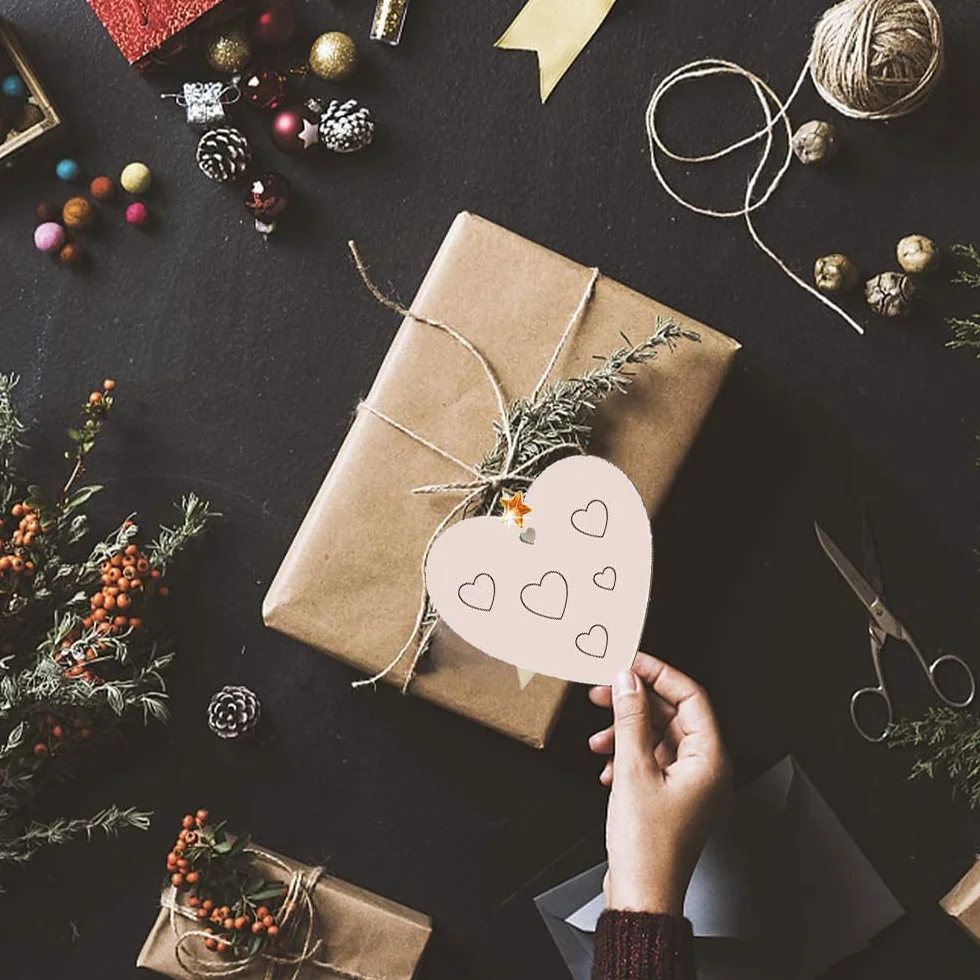 RURIZHONGTIAN Adornos de Navidad de Madera para Pintar, Colgantes DIY para Árbol de Navidad