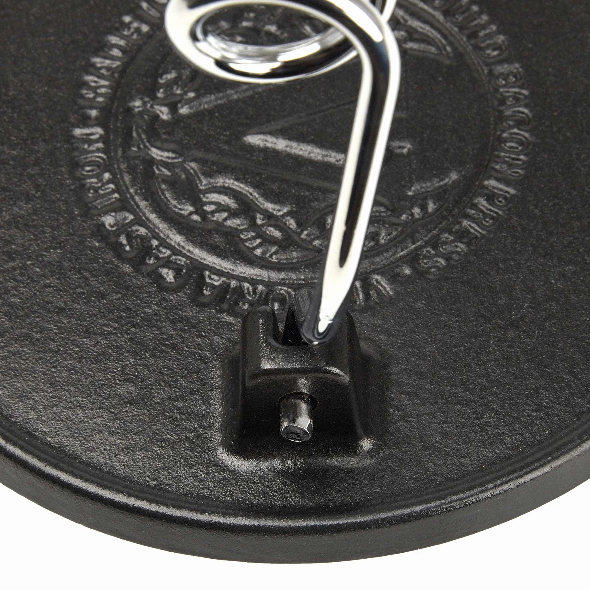 Victoria Prensa Hamburguesas Smash Burger Hierro Fundido Esmaltado 16,5cm Aplastador de Carne para Barbacoa Profesional, Mango Resistente al Calor, Libre de Tóxicos sin PTFE ni PFOA
