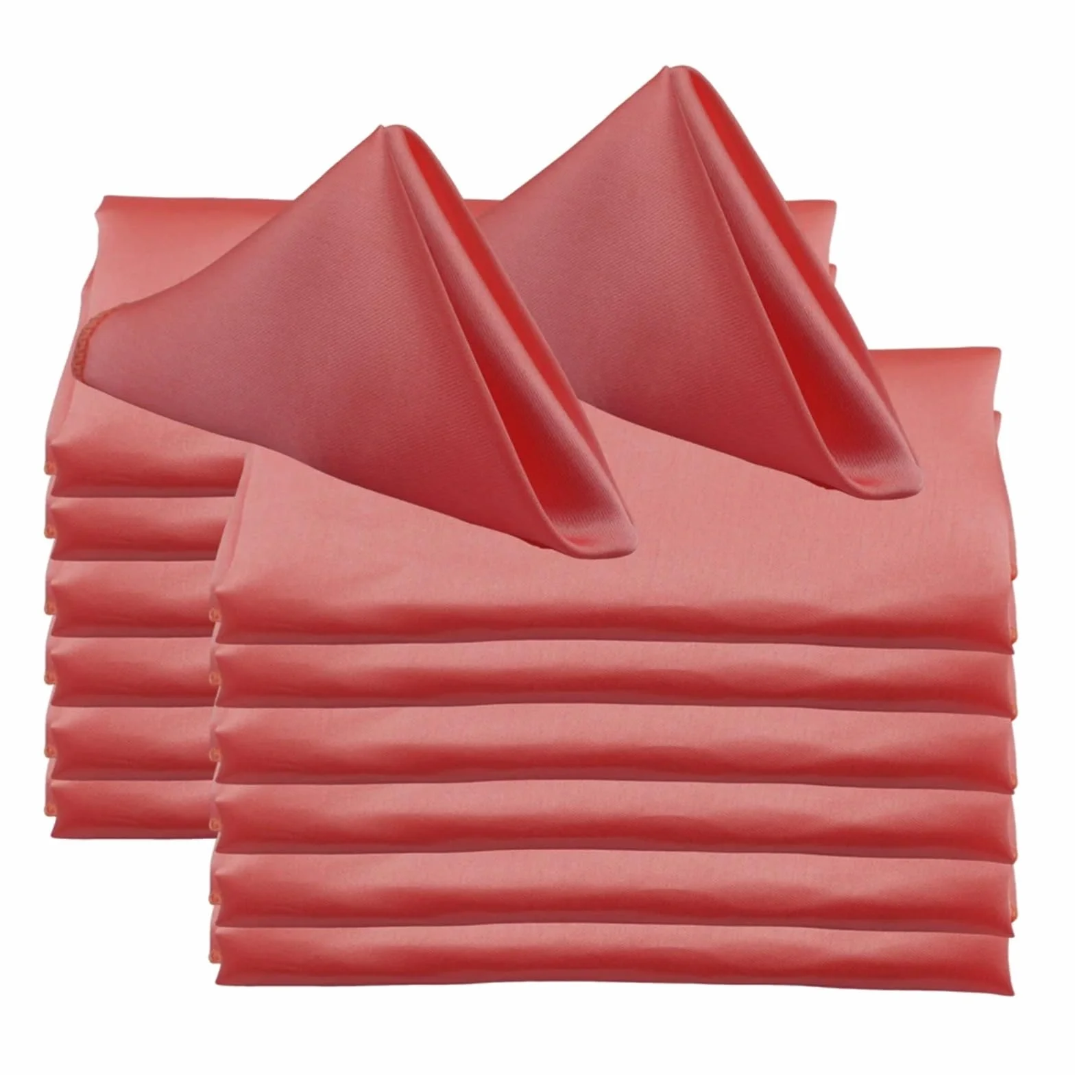 Napoles de Tela de poliéster, Servilletas de Mesa Raso Multicolor 48 cm Cuadradas 60 Piezas(Peach)