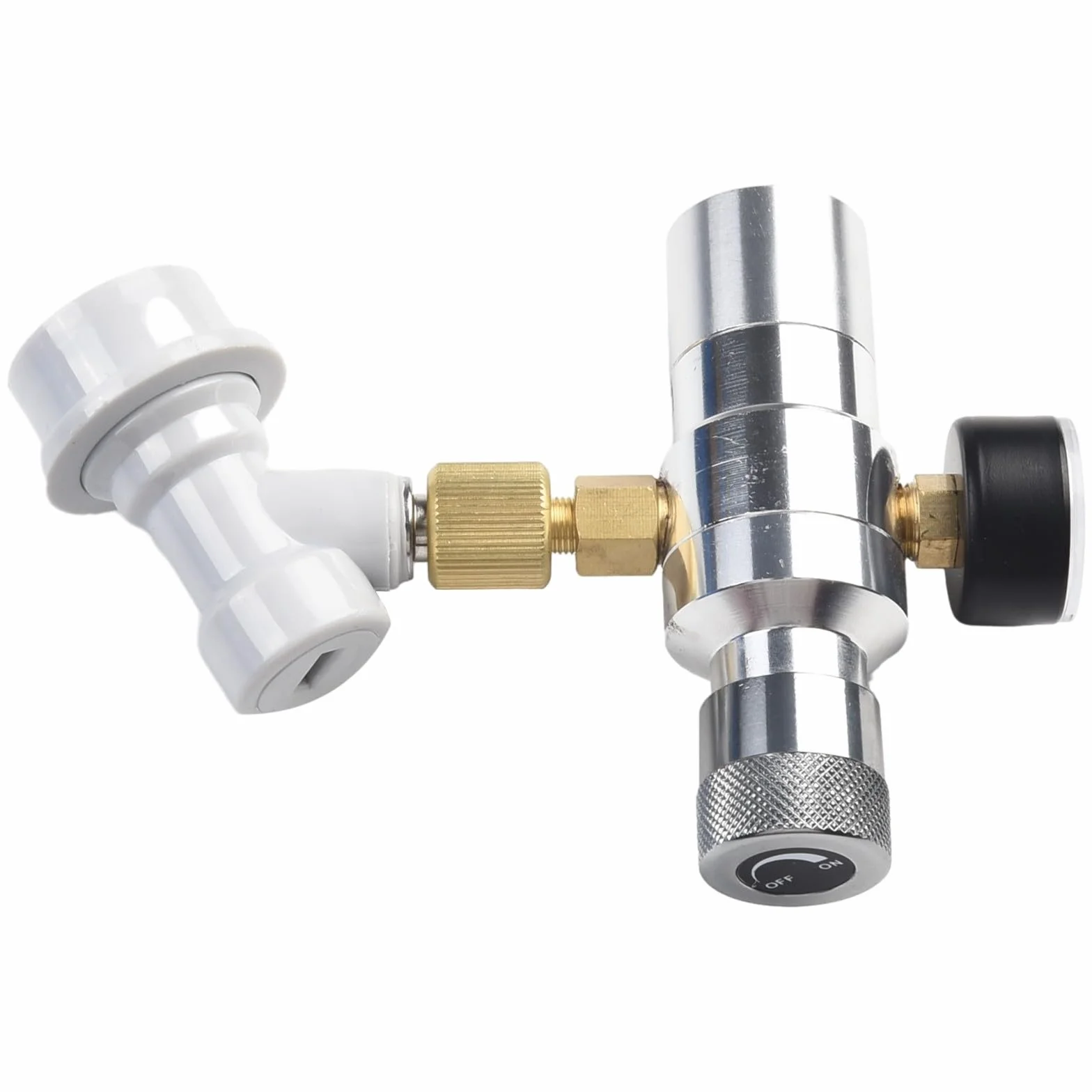 FACAIIO Barril de cerveza portátil para dispensador de carga con manómetro de 0 a 30 PSI y 3 adaptadores de rosca de 8 pulgadas de 2 L, 3.6 L, 5 L, barril Cornelius, café y kombucha