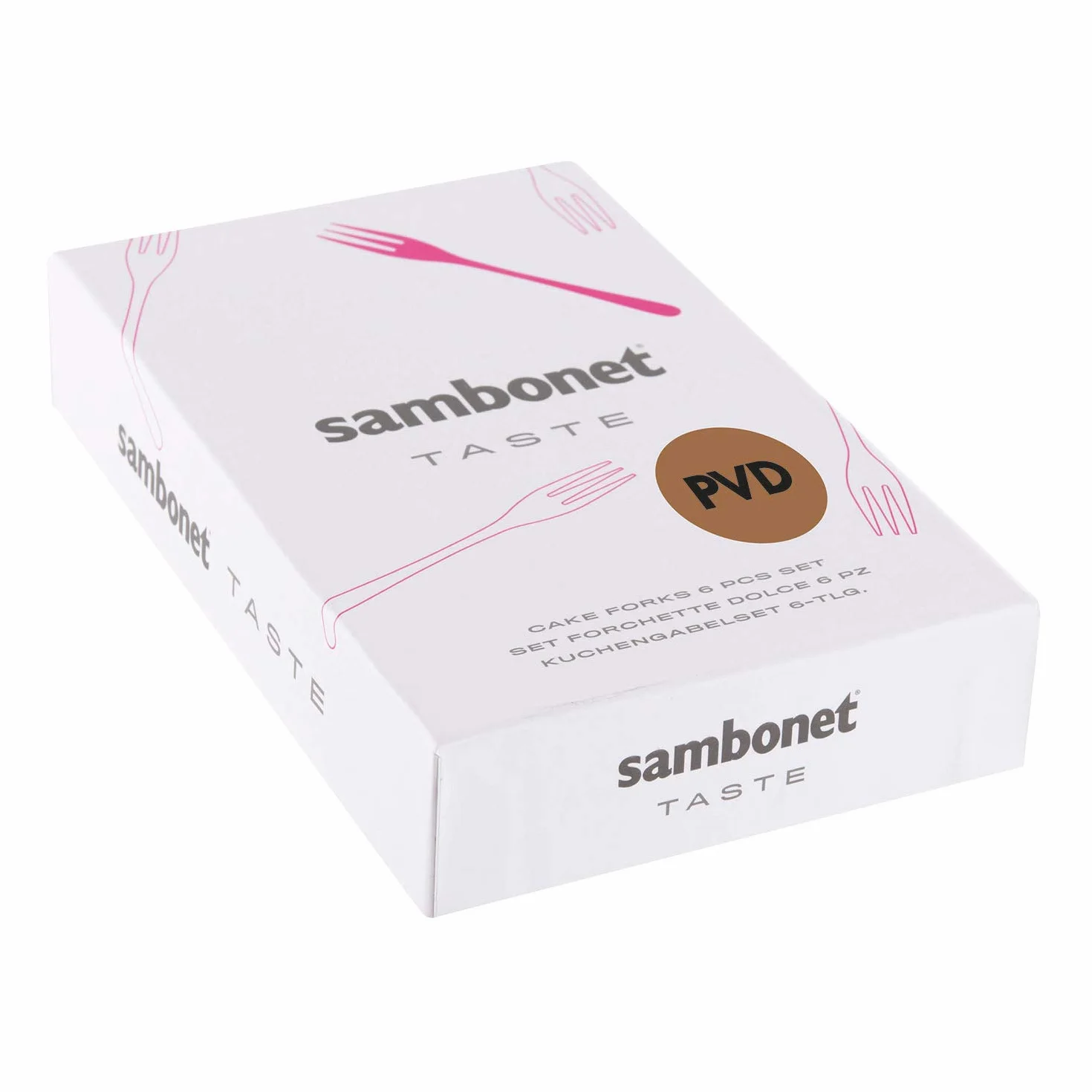 Sambonet Juego de 6 tenedores Dolce Taste PVD Oro Gold