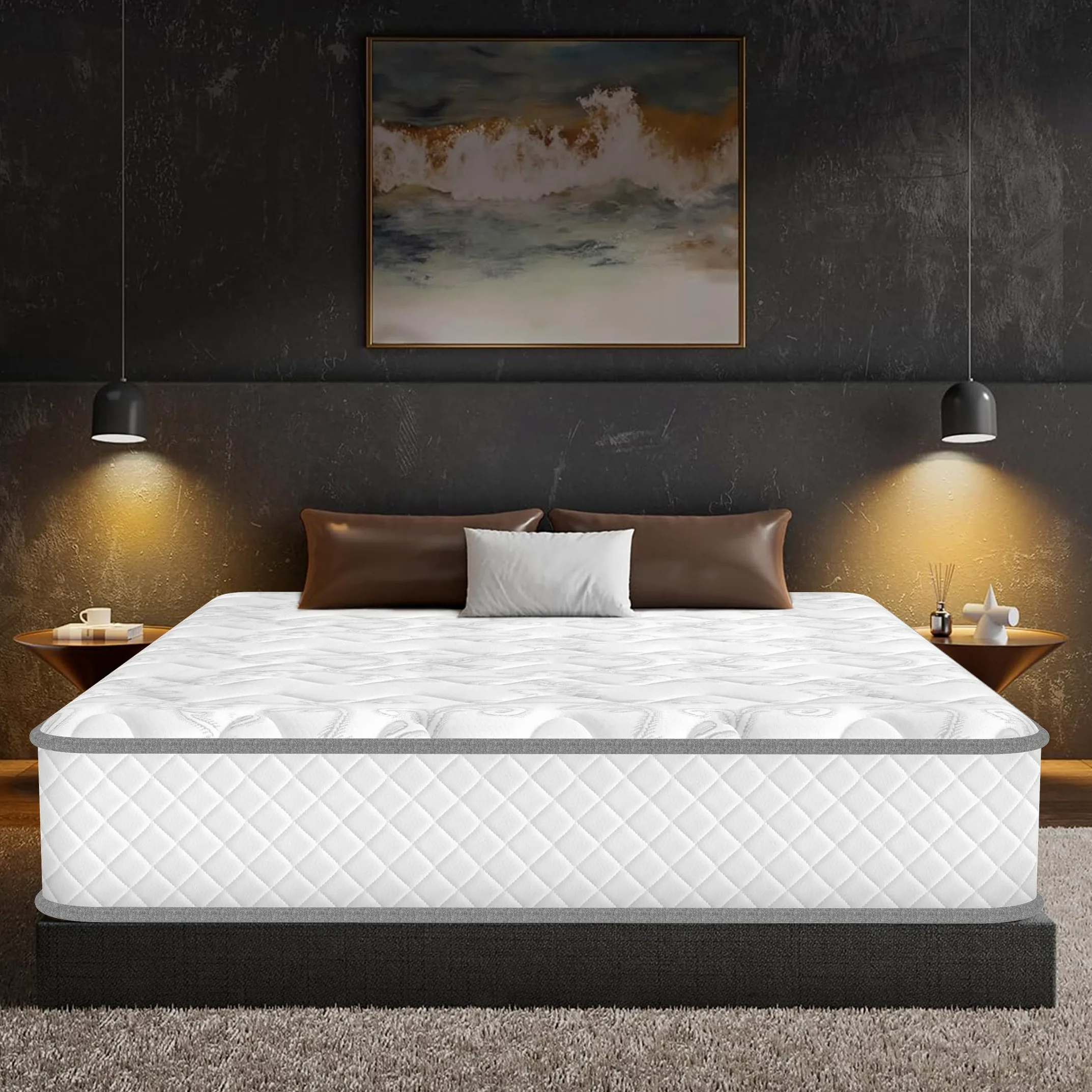 Colchón Viscoelástico 140x190 cm, Altura 28cm, Espuma de Memoria, Híbrido Muelles Ensacados, Ergonómico 10 Zonas, Firmeza Media, Transpirable, Antibacteriano, Hipoalergénico, Certificado Oeko-Tex
