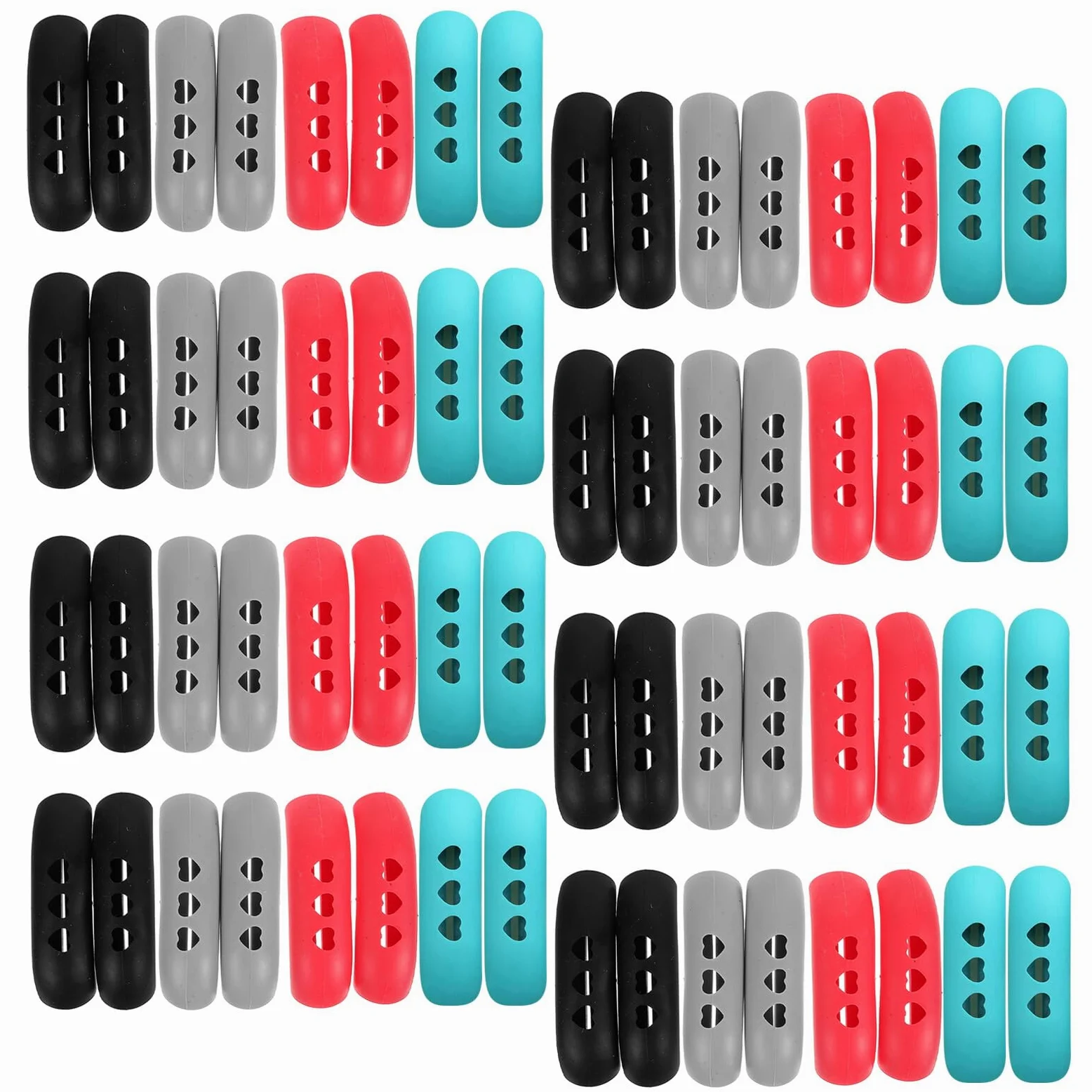 Fundas para Mangos de Olla Resistentes al Calor Antideslizantes de Plástico Duradero 80 Unidades Rojo Gris Claro Negro y Azul Protección Térmica para Sartenes Ollas