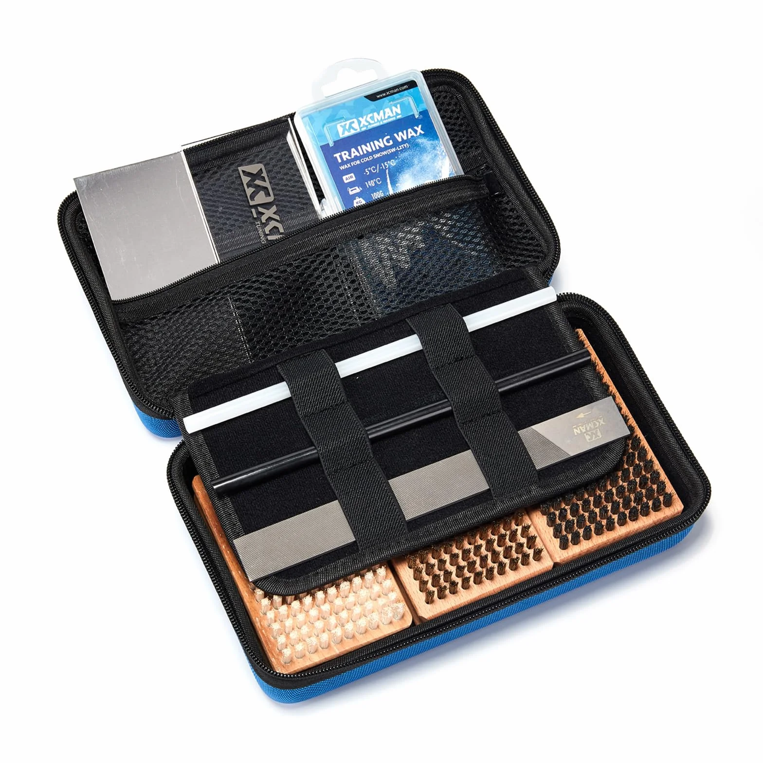 XCMAN Kit de depilación y afinación de esquí y snowboard con caja de cepillos de cera