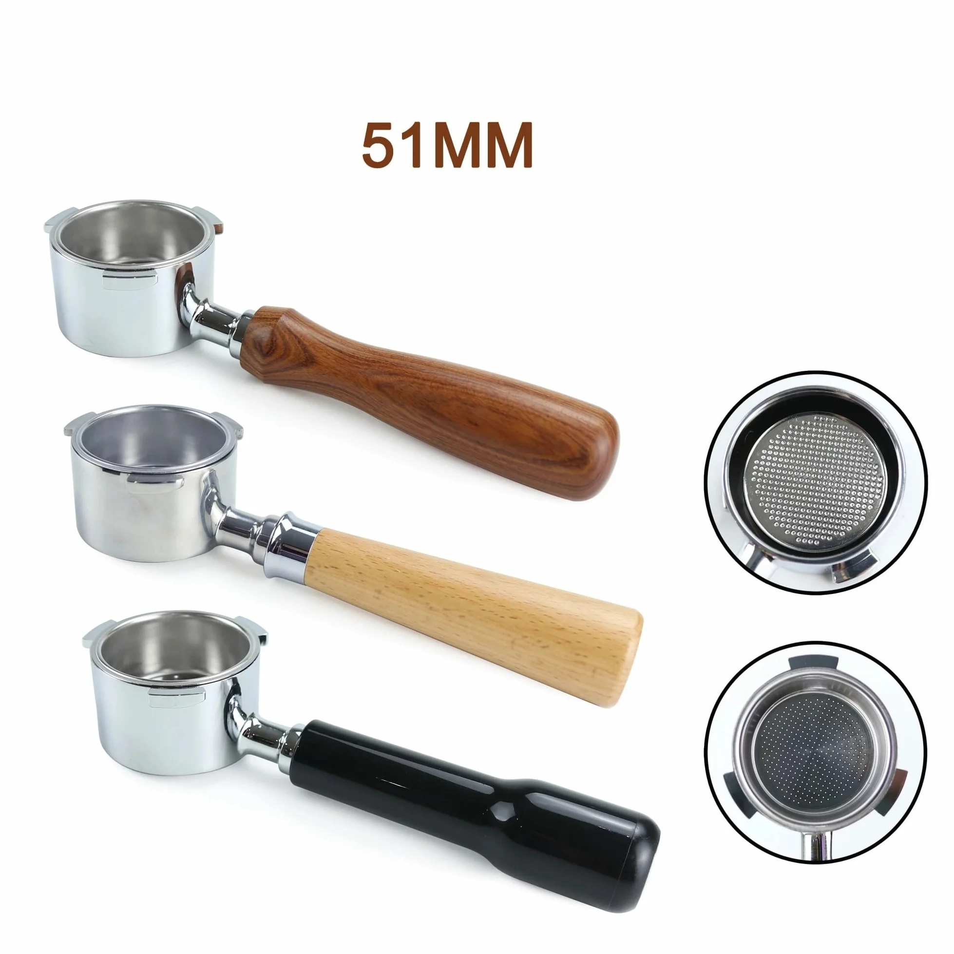 Portafiltro Sin Fondo For Café Con 3 Clavos, 51mm, Compatible Con Delonghi,Dedica Ec680 Ec685, Cesta De Filtro De Repuesto, Accesorio De Barista