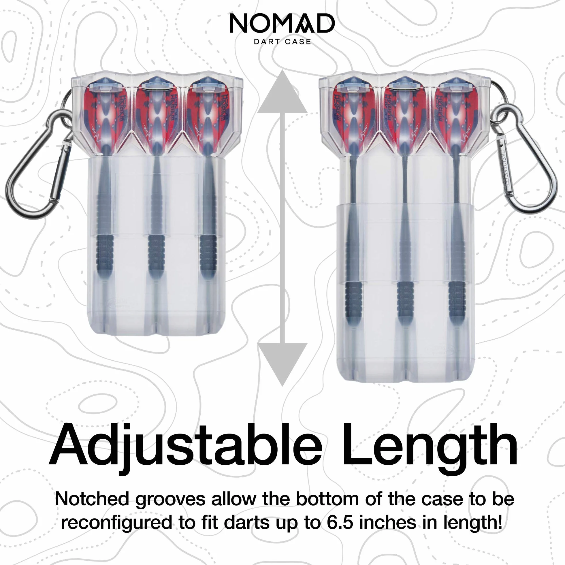 Casemaster by GLD Products Nomad - Estuche Ajustable para Dardos (Transparente)