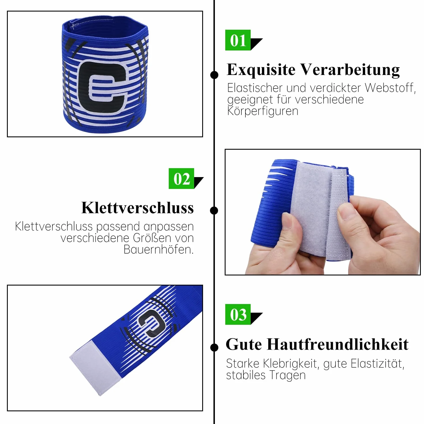 Pulseras elásticas de capitán de fútbol ajustables, vendaje y banda de brazo para jóvenes y adultos