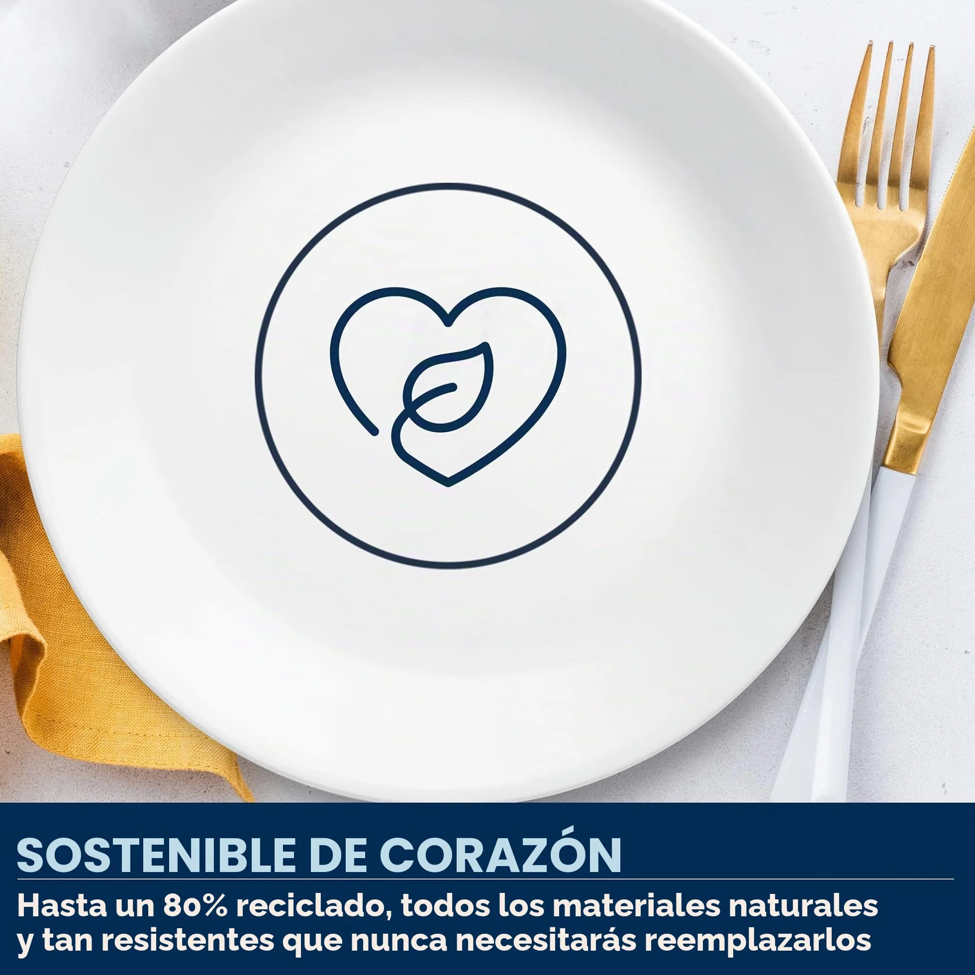 Corelle Winter Frost juego de vajilla 12 piezas para 4 personas, resistente Vitrelle vidrio ultrarresistente, microondas, horno, congelador y lavavajillas, diseño festivo blanco