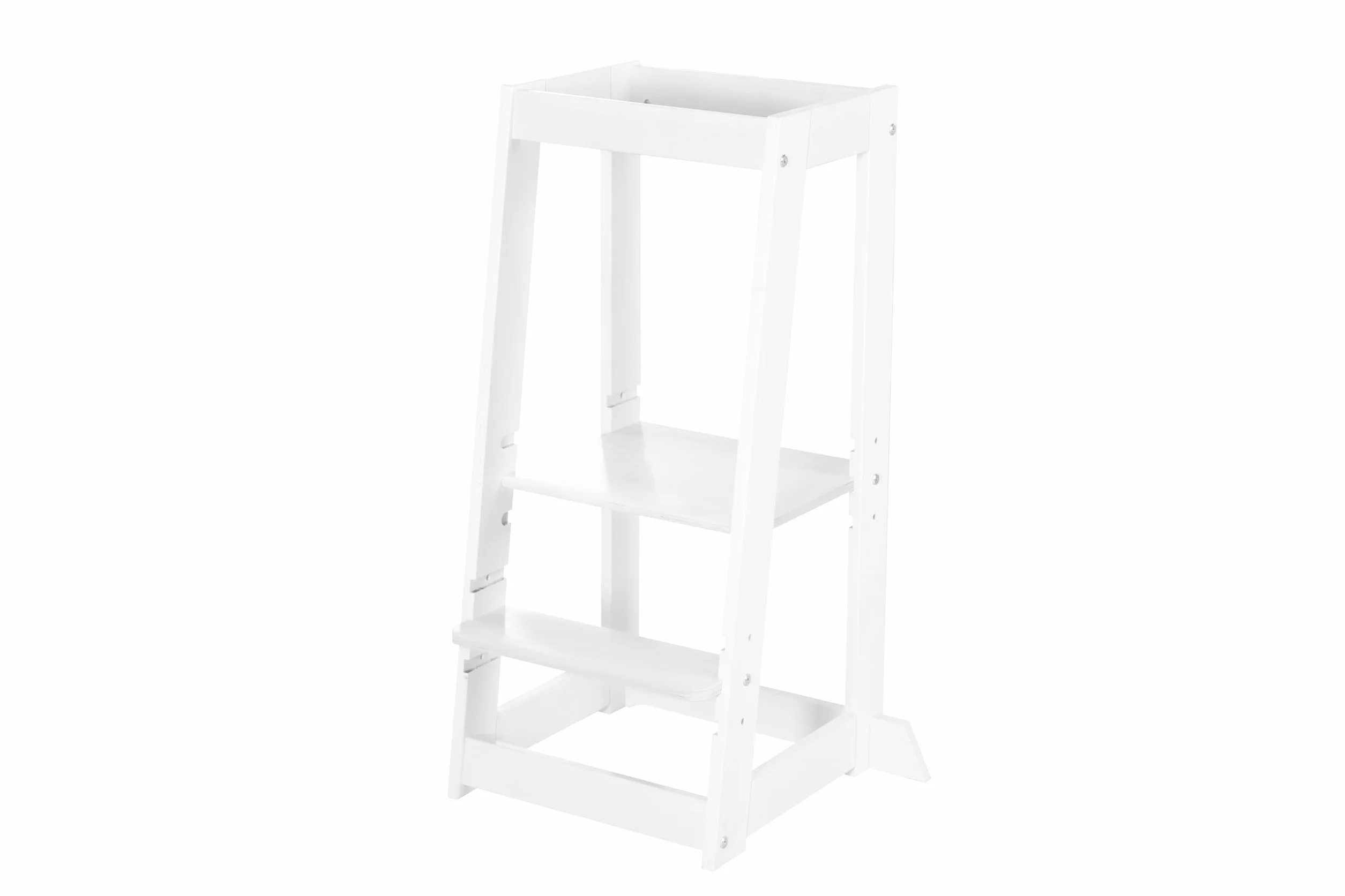 roba Torre de Aprendizaje - Taburete Seguro para Niños - como Ayudante de Cocina - Capacidad de Carga hasta 80 kg - Madera Certificada FSC - Blanco