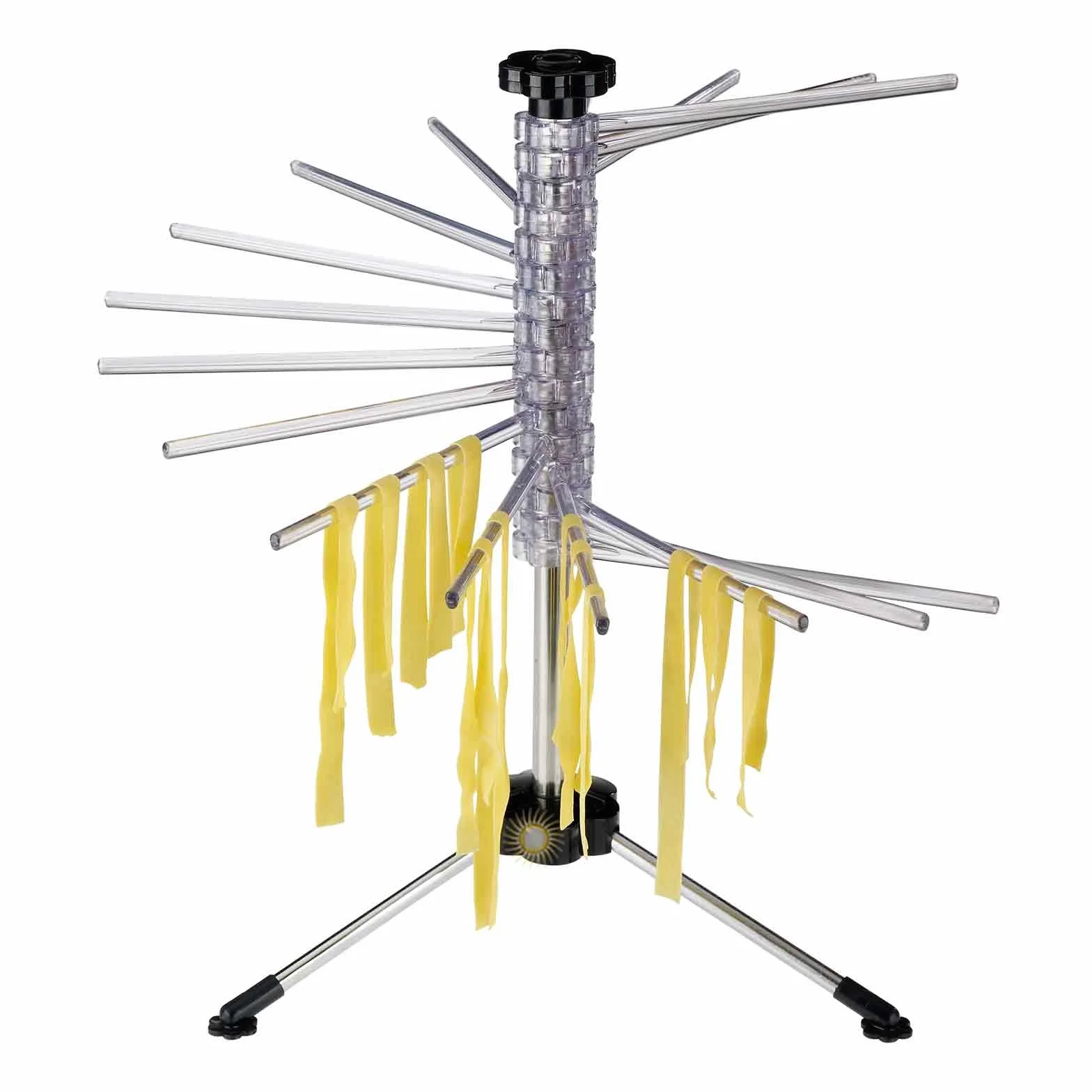 Westmark Secador de pasta/portapasta, con 16 barras, plegable, plástico/acero inoxidable, altura: 47 cm, Pasta-Tree, plateado/transparente, 61332260