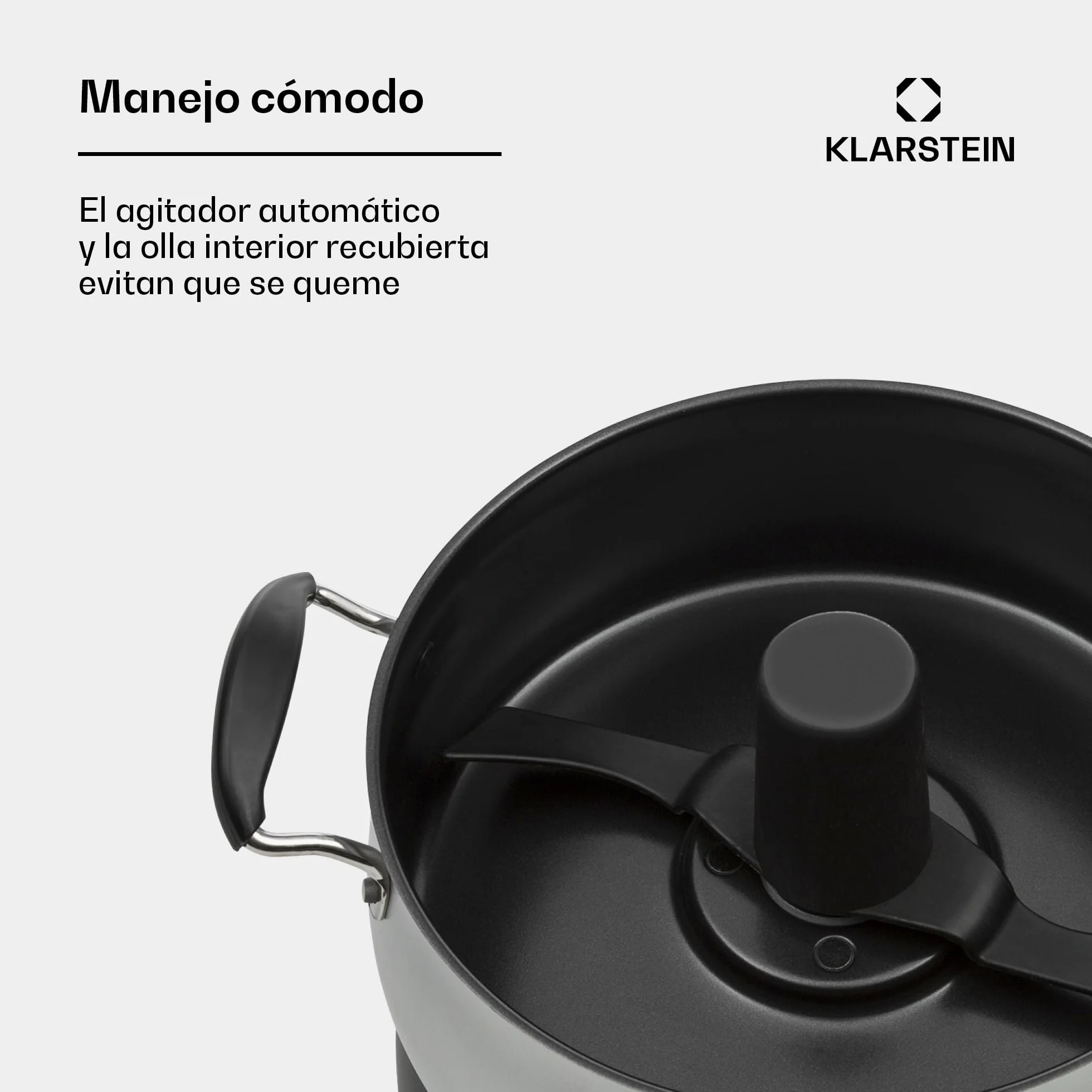 Klarstein Jam Session Olla para mermelada y gelatina, 1000W, 2 programas autimáticos, tiempo de cocción programable, mezcladora automática, interior recubierto, apto para lavavajillas, de 3 Litros