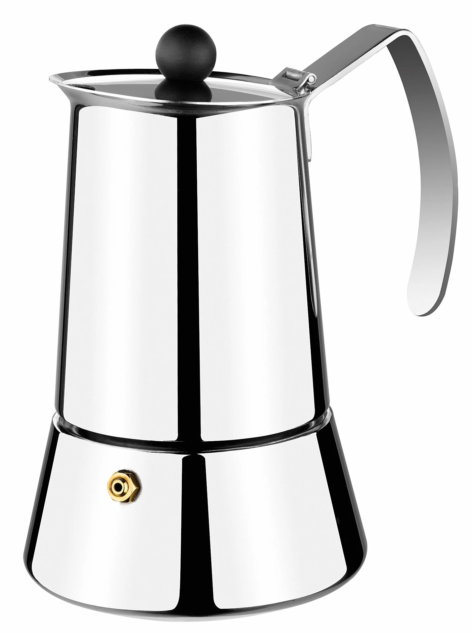 Monix Eterna Cafetera Italiana 18/10, Apta para Todo Tipo de cocinas, Incluida inducción, Color Acero Inoxidable, 4 Tazas