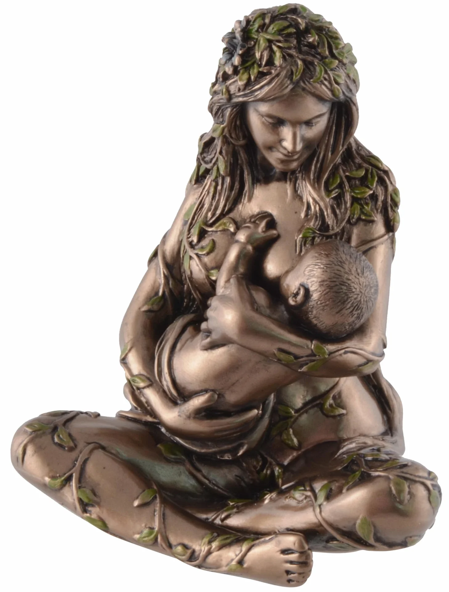 VOGLER Joh. Vogler GmbH Gaia - Figura de tierra con bebé en el pecho, color bronce