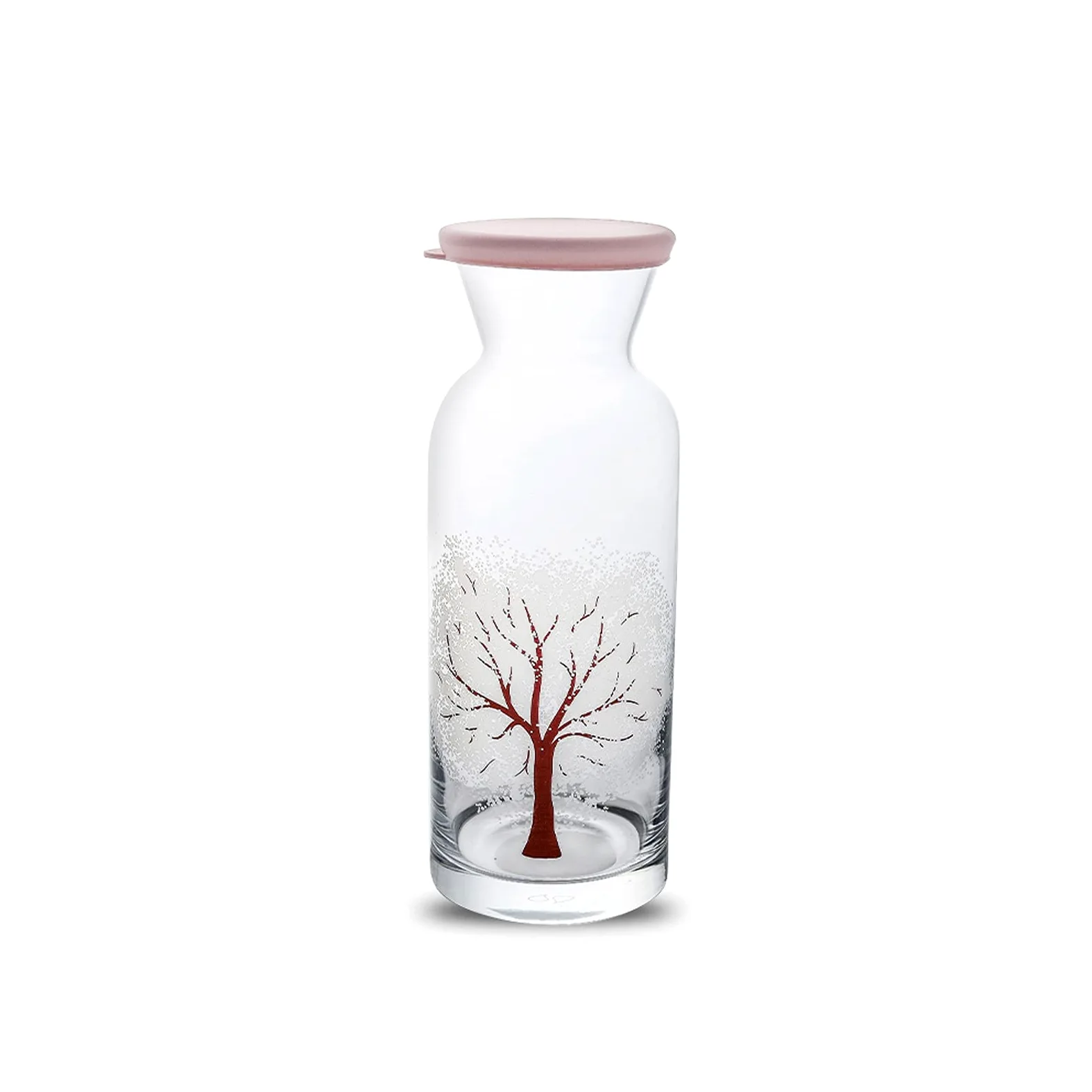 Jarra de Agua Jarra de Vidrio Creativo con Portada de PP Botella de Agua Transparente de la casa Grande para té Helado, sangría, Limonada y más (40.5 oz) Teteras de té Helado (Color : White)