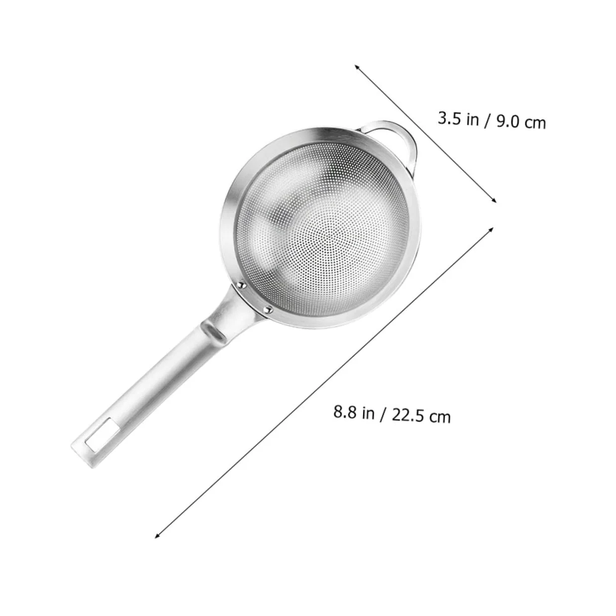 Juego de colador de Acero Inoxidable de 2 Piezas con colador de Malla Fina y cucharón - Plata
