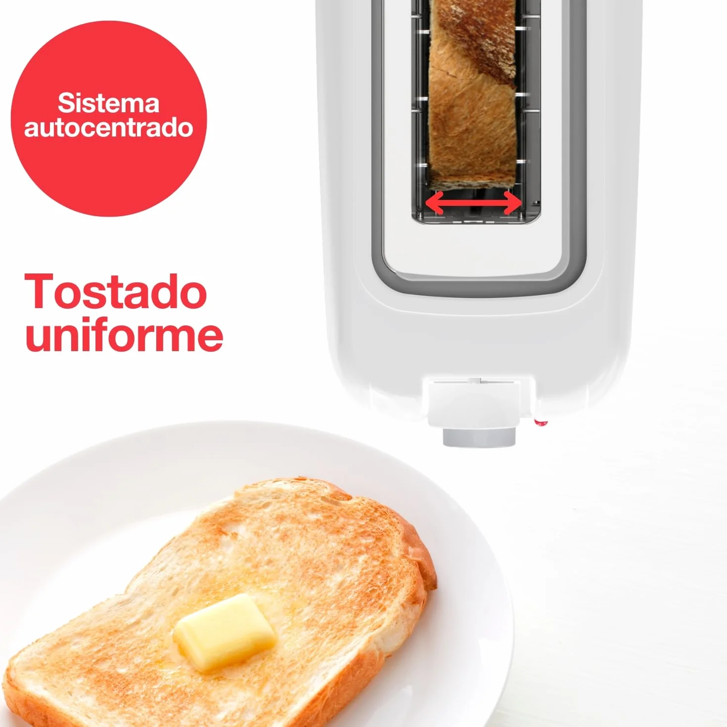 Solac - Tostador 800W, Ranura Larga, 6 Niveles, Autocentrado, Recogemigas