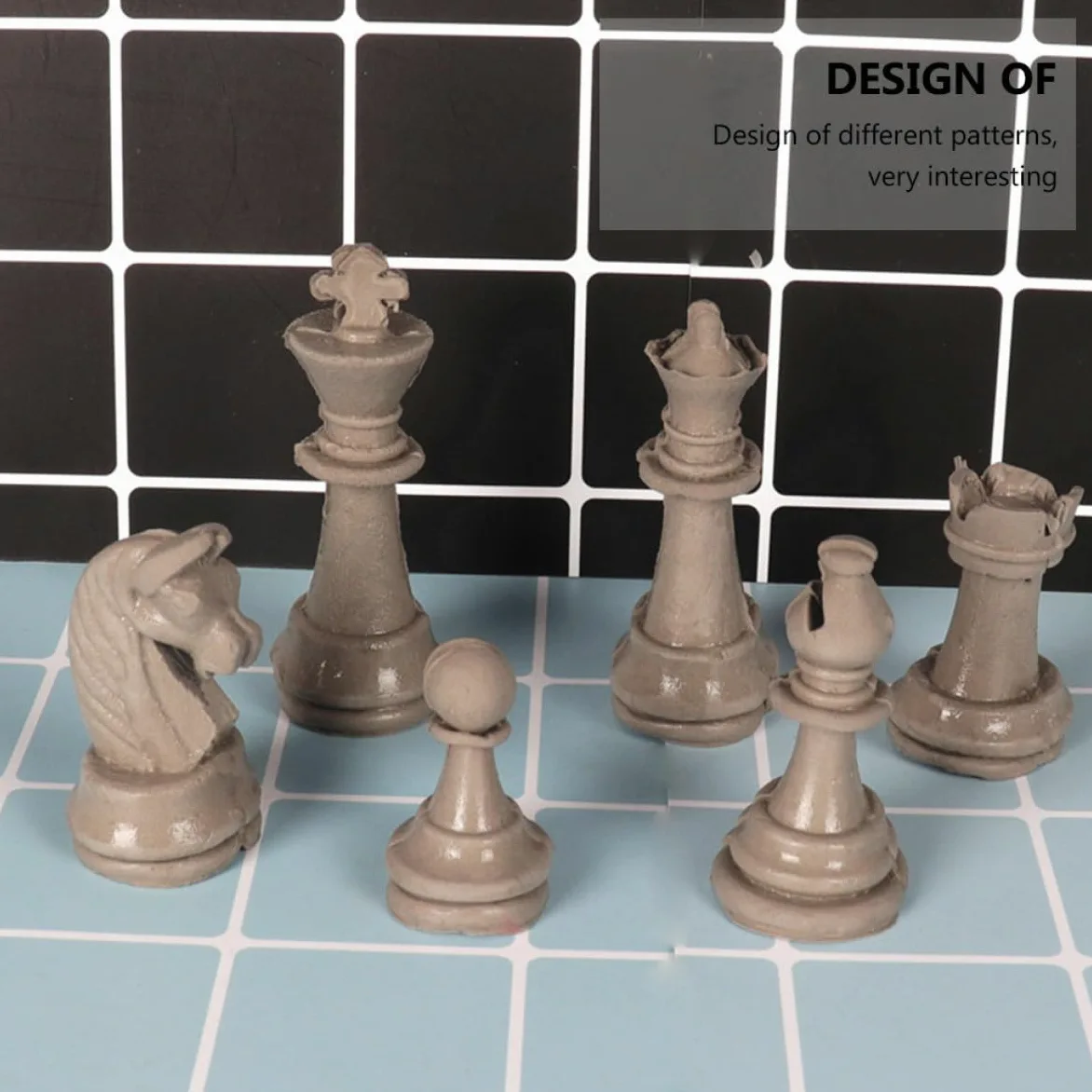 Veemoon Molde de Silicona Seguro y Ecológico para Pastel Diseño de Ajedrez 3d 12 Piezas Adecuado para Fondant y Chocolate en Repostería Creativa