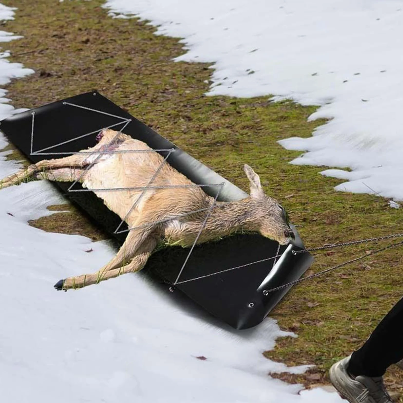 Trineo de ciervo carrito de caza de arrastre resistente equipo transporte al aire libre