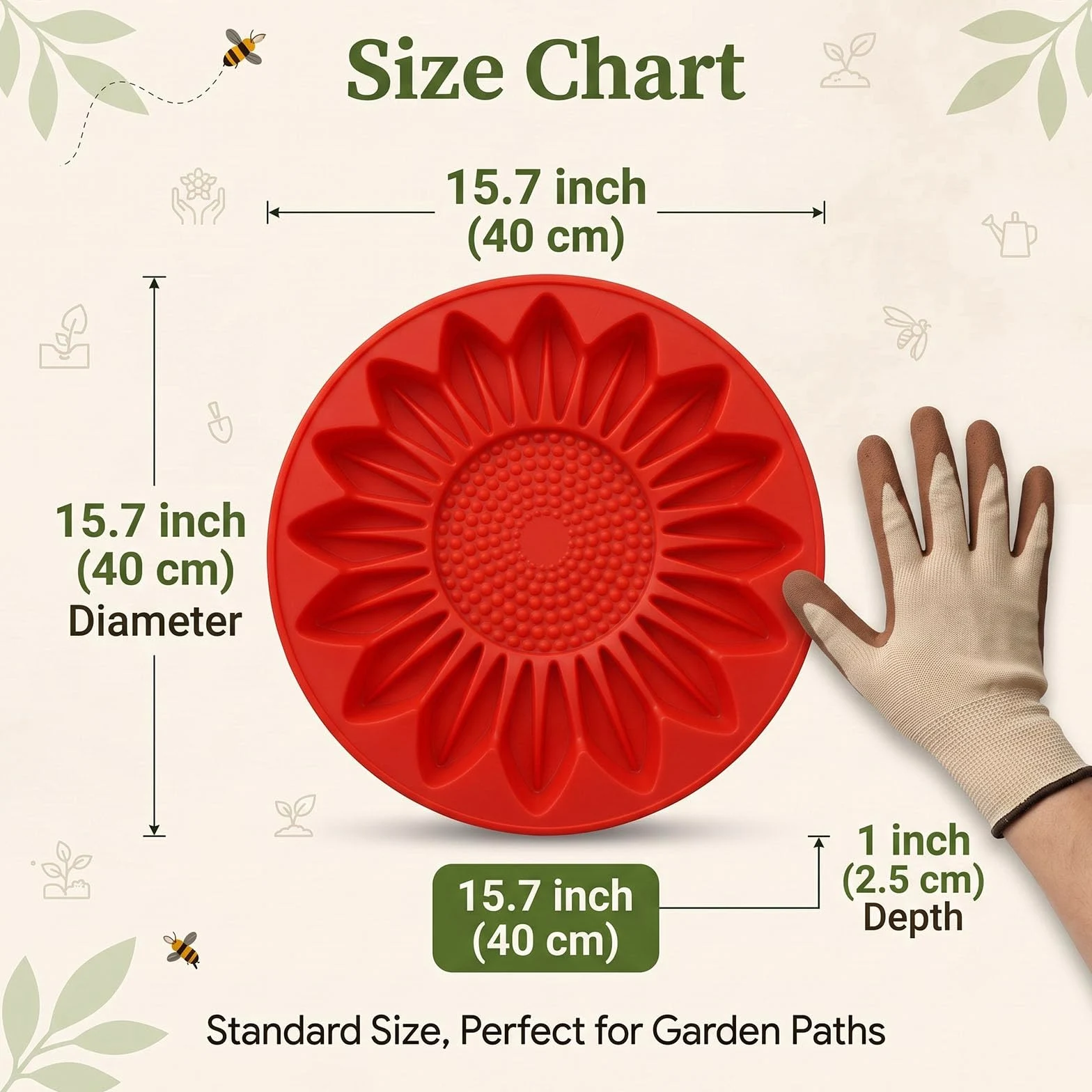 Molde Reutilizable de Girasol para Caminos de Jardín y Patio DIY (Butterfly)