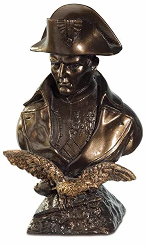 Reproducción de la obra Busto de Napoleón del escultor Ruffong – Tamaño medio 12,5 cm – Material resina de calidad – Color bronce oscuro – Aspecto brillante