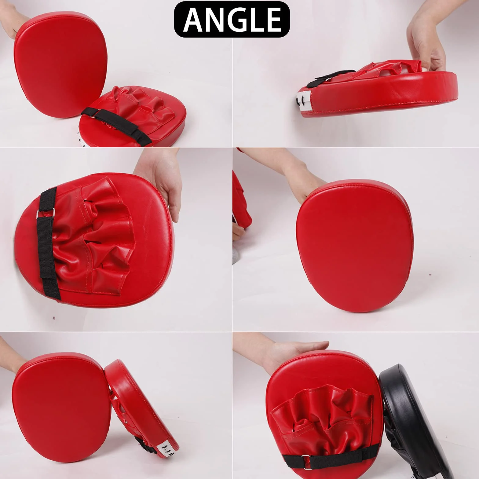 Paquete de 2 Leather Boxing Mitt Training Target Focus Punch Pad Glove Karate Muay Thai Kick MMA