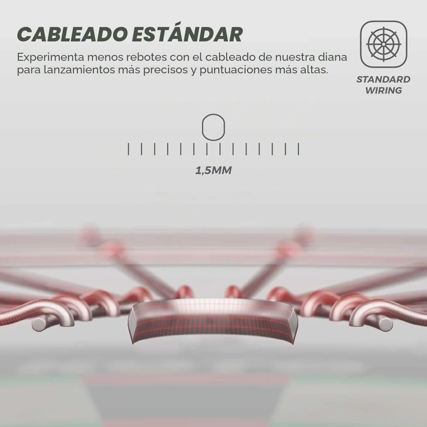 KOTO King Classic Edition Dartboard, Official Tournament Size, Fine Wiring, Red Number Ring, Sisal