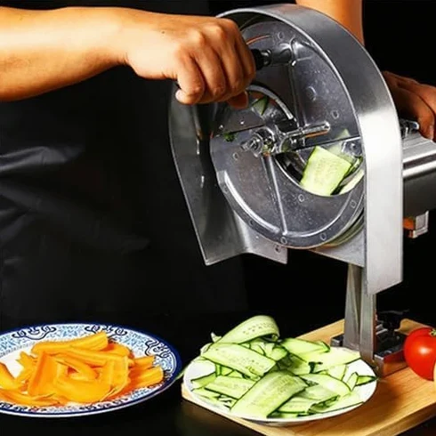 Cortador manual de verduras, cortador de acero inoxidable de grosor ajustable para una preparación rápida y uniforme de alimentos