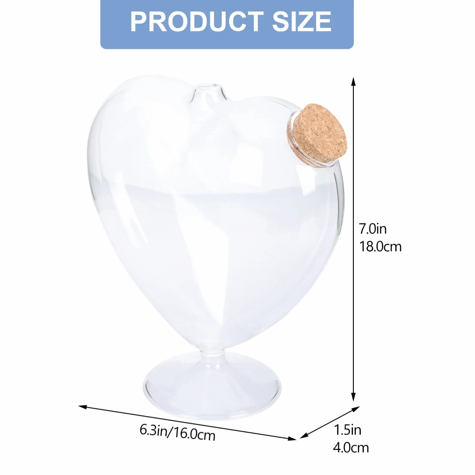Frasco De Vidrio De Corazón Con Tapa De Corcho Botellas Decorativas Vacías Mensaje Deseo Botella De Miel Arena Recuerdo Tarro Terrario Contenedor Para DIY Boda Florero Favor
