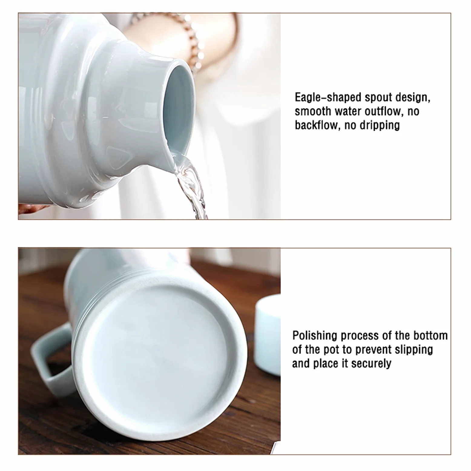 Jarra de Agua Jarra de cerámica con Tapa y caño Hogar Fácil Limpie la Jarra Resistente al Calor Ideal para té Helado, sangría, Limonada (40.5 oences) Teteras de té Helado (Color : Pink)