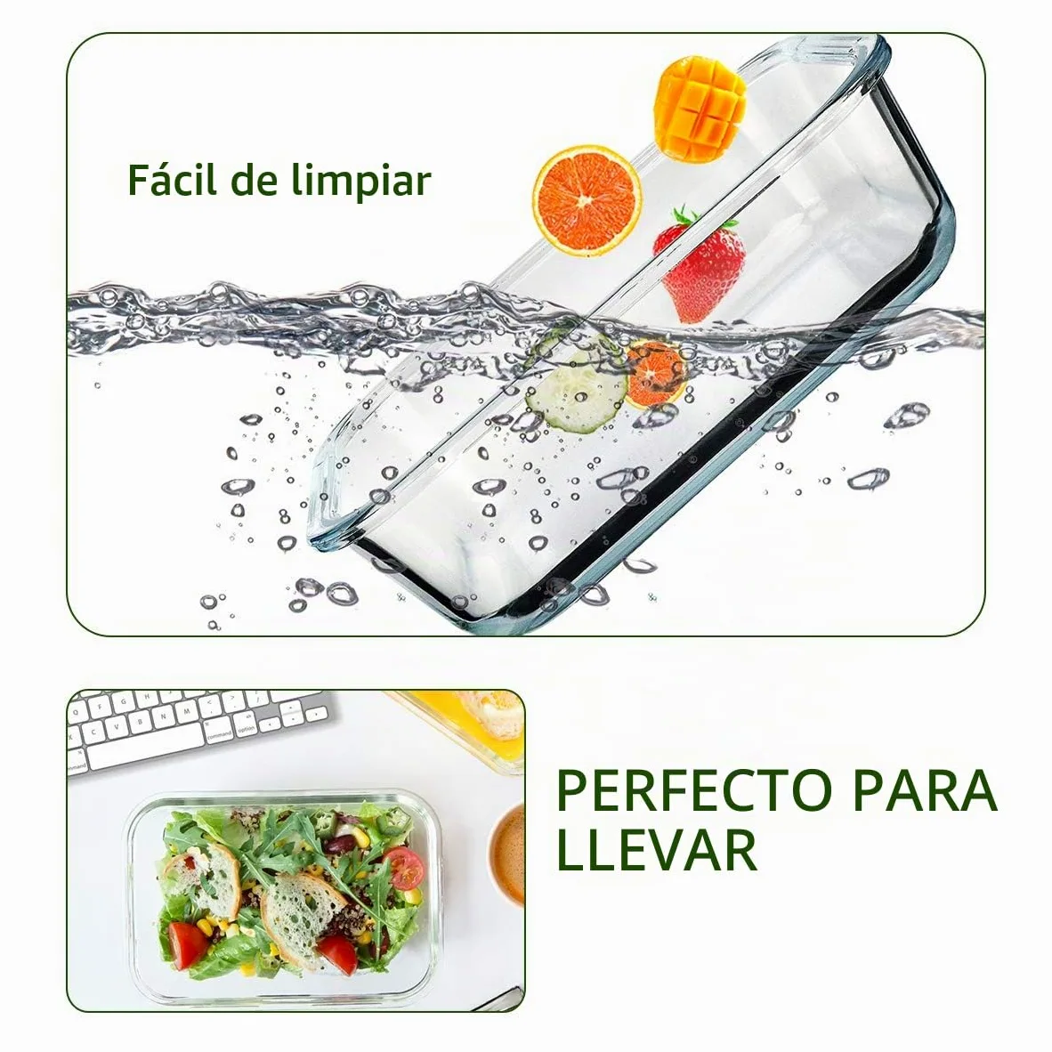 M MCIRCO Juego de 8 tarros de cristal de 860 ml para conservar alimentos, aptos para lavavajillas, microondas y congelador - A prueba de fugas