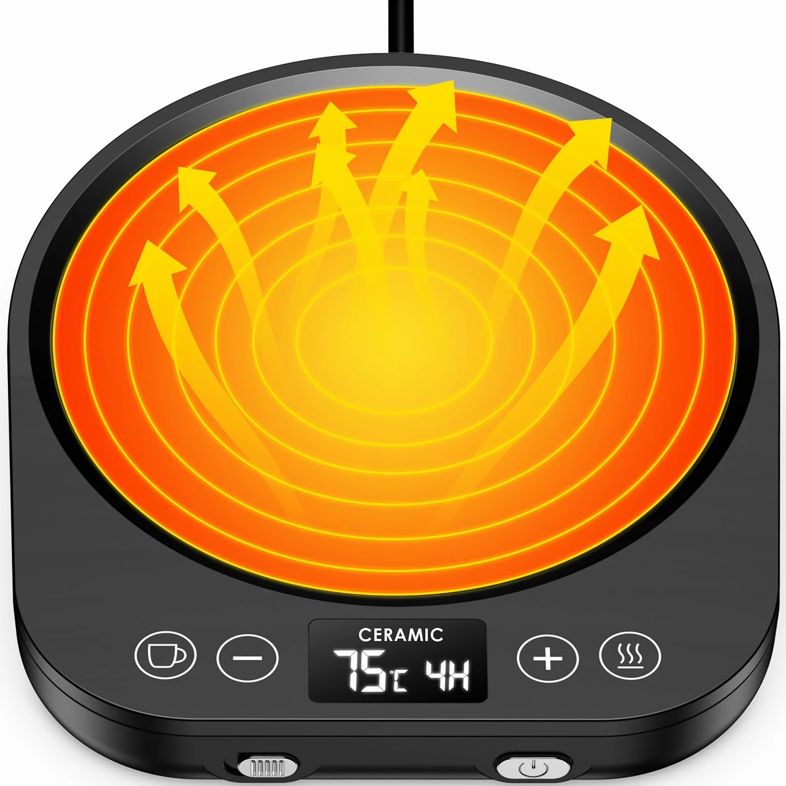 Accwork Calentador de Taza Café, Calentador de Bebidas Calienta Leche, Té con 3 Modos de Temperatura hasta 85℃ Apagado Automático, Calentador de Café para Oficina, Hogar