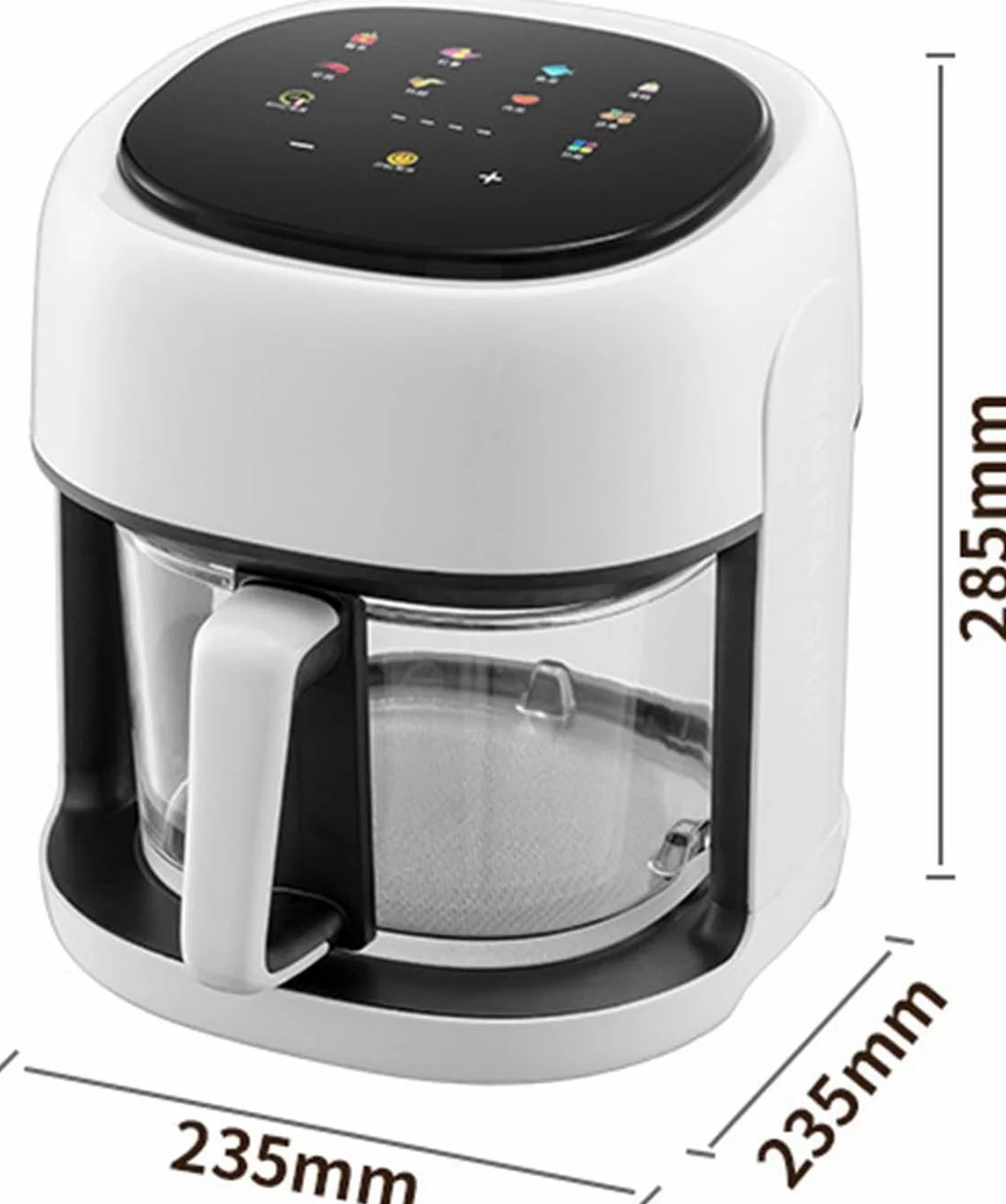 Freidora de aire de 4,5 l, multifunción, 1350 W, control de temperatura y canasta visible