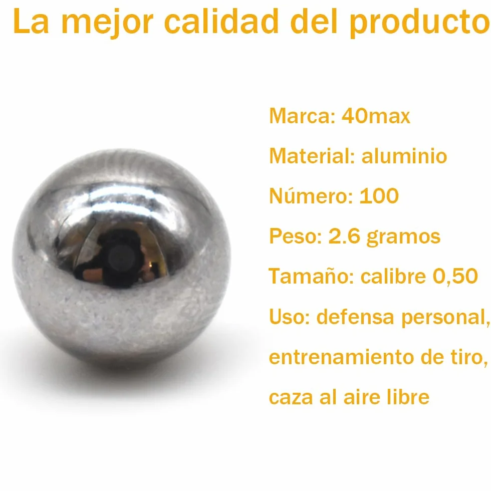 Bolas de Paintball .50 Cal Aluminio Sólido 2,6 Gramos para Umarex T4E TR50 HDR50 HDP50