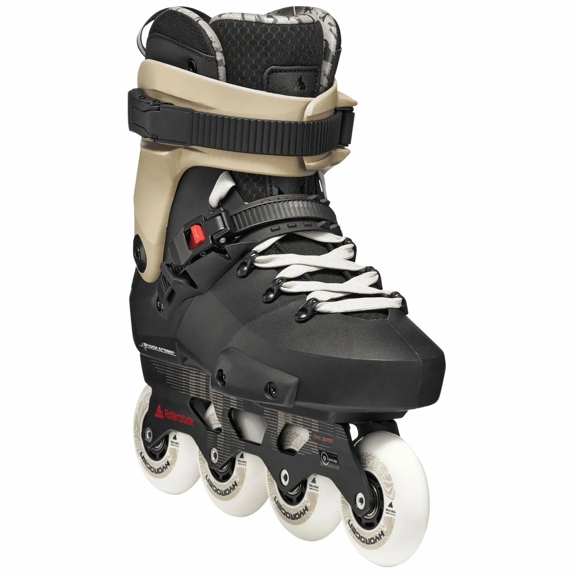 Rollerblade Twister XT Patines Freeskate Urbano Negro/Arena/Rojo con Ruedas Hydrogen Spectre 80 mm y Guía de Aluminio Extruido