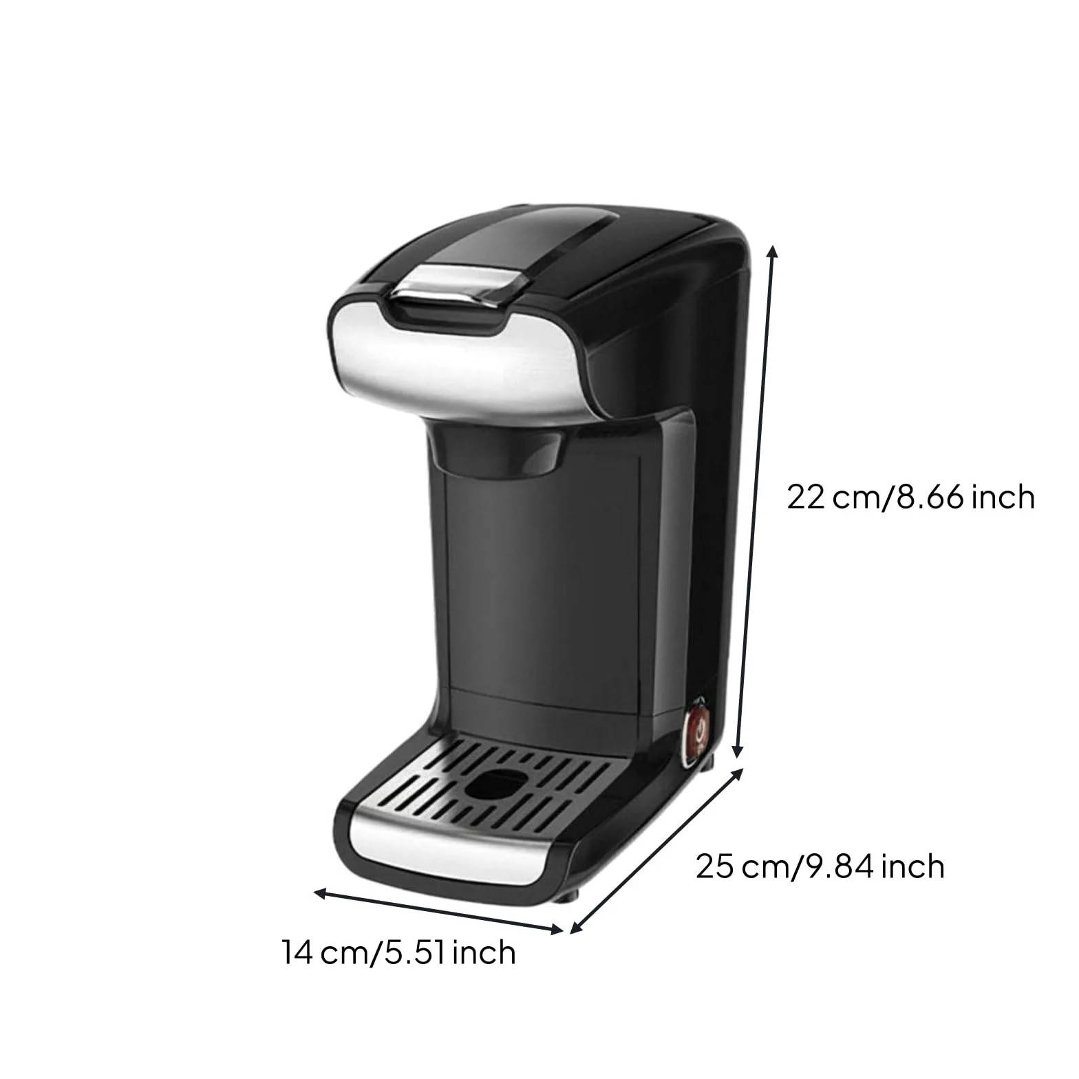 Cafetera Eléctrica Máquina de Café Individual 2 en 1 Cafetera de Cápsulas Cafetera de Filtro con Capacidad para Taza de 300ml Cuerpo Compacto y