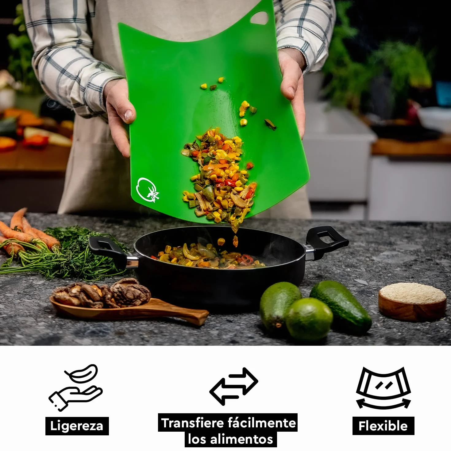 Axer 2x Tabla de Cortar Cocina Grande - Tabla Cortar Cocina Plastico Flexible - Tablas de Cocina BPA-Libre - Cutting Board Chopping Board Set
