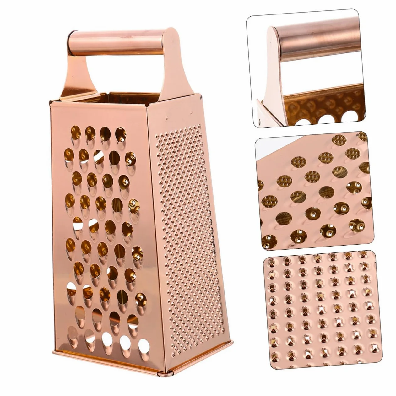 Rallador de Verduras y Corte Estable de Acero Inoxidable con 4 Lados Mango Ergonómico para Cocina Segura y Práctica