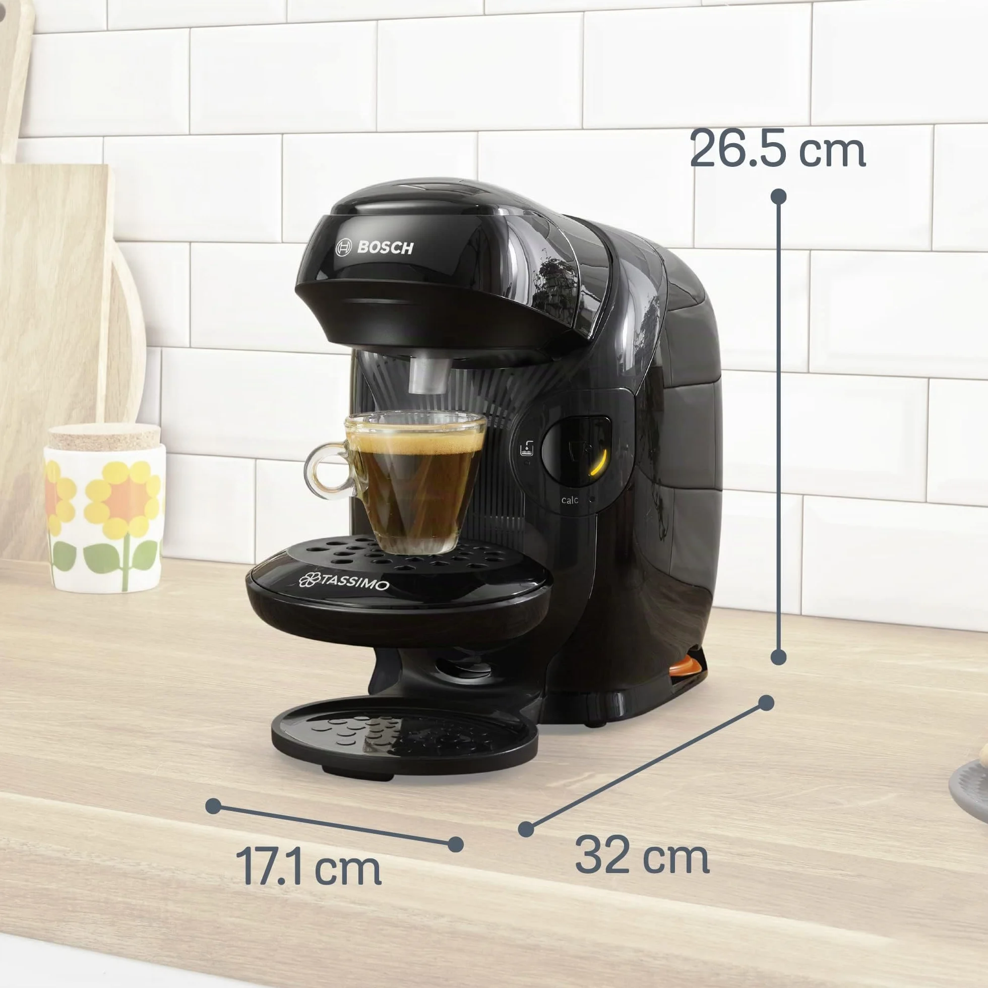 BOSCH máquina multibebida TASSIMO STYLE, TAS1102, hasta 70 bebidas, OneTouch, servicio individual, tamaño compacto, INTELLIBREW, negro