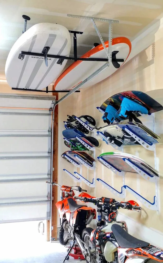 StoreYourBoard Estante Doble de Almacenamiento de Techo para Sup & Surf, Hi Port 2, Brazos de 30 Pulgadas