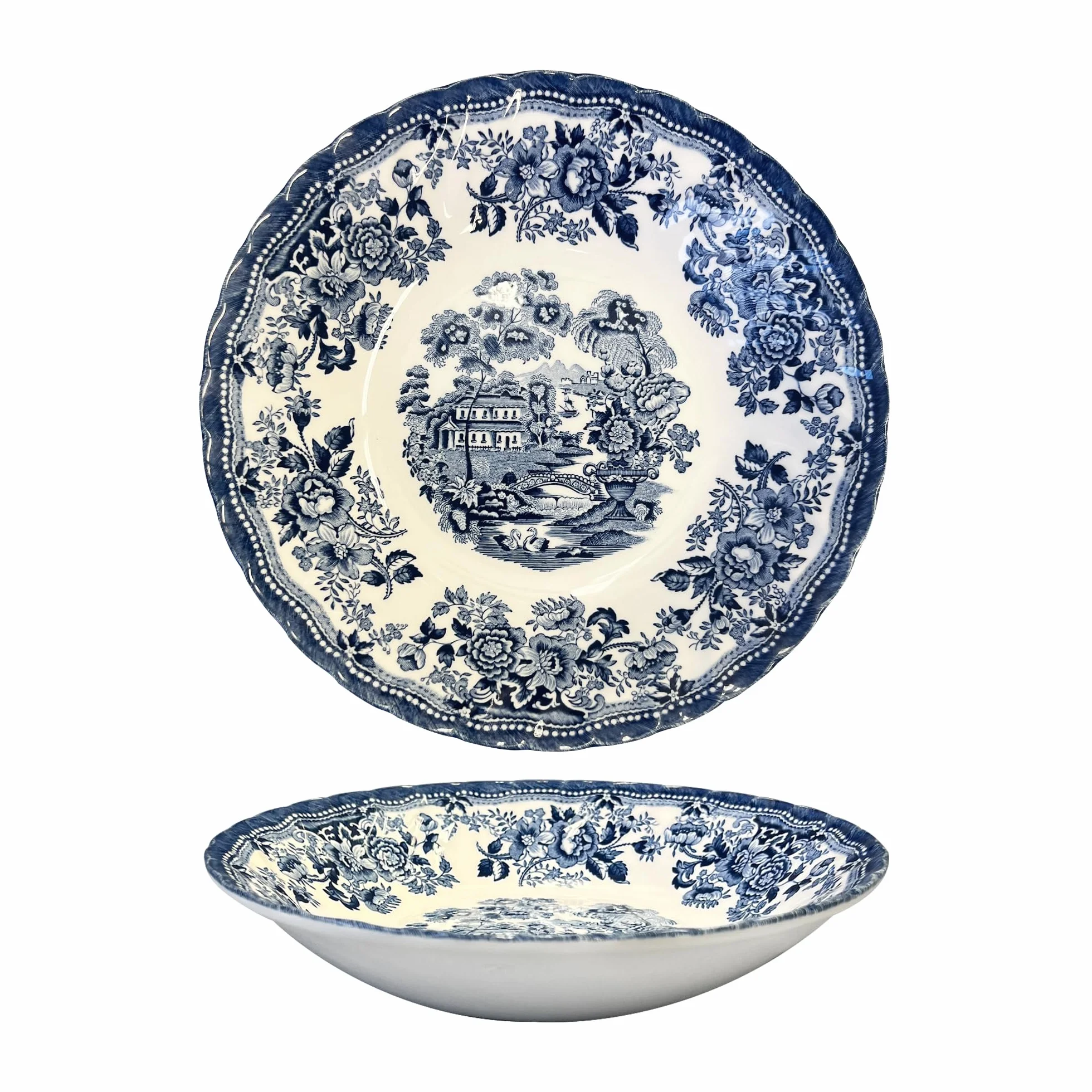 Churchill New Royal Wessex Tonquin Blue Chelsea - Cuenco para pasta (22,8 cm, 4 unidades), color azul
