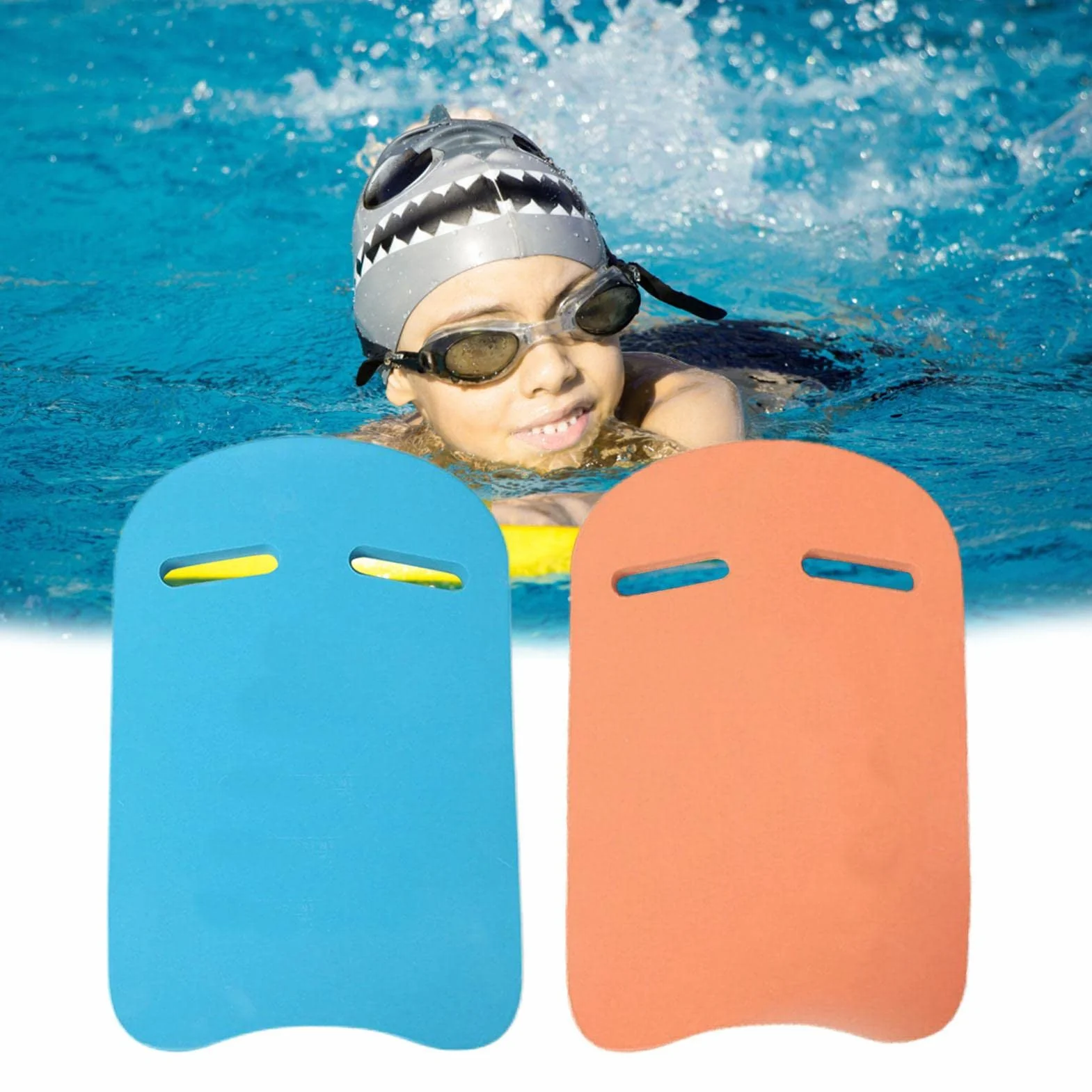 Tablas de Natación Paquete de 2 Espuma EVA con Asas Dobles Forma de U Antideslizantes para Niños y Adultos