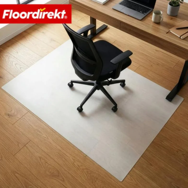 Floordirekt Esterilla protectora para suelo Neo Milky semitransparente, color blanco leche, de polipropileno (PP), para suelos duros como parqué y laminado, tamaño: 110 x 190 cm